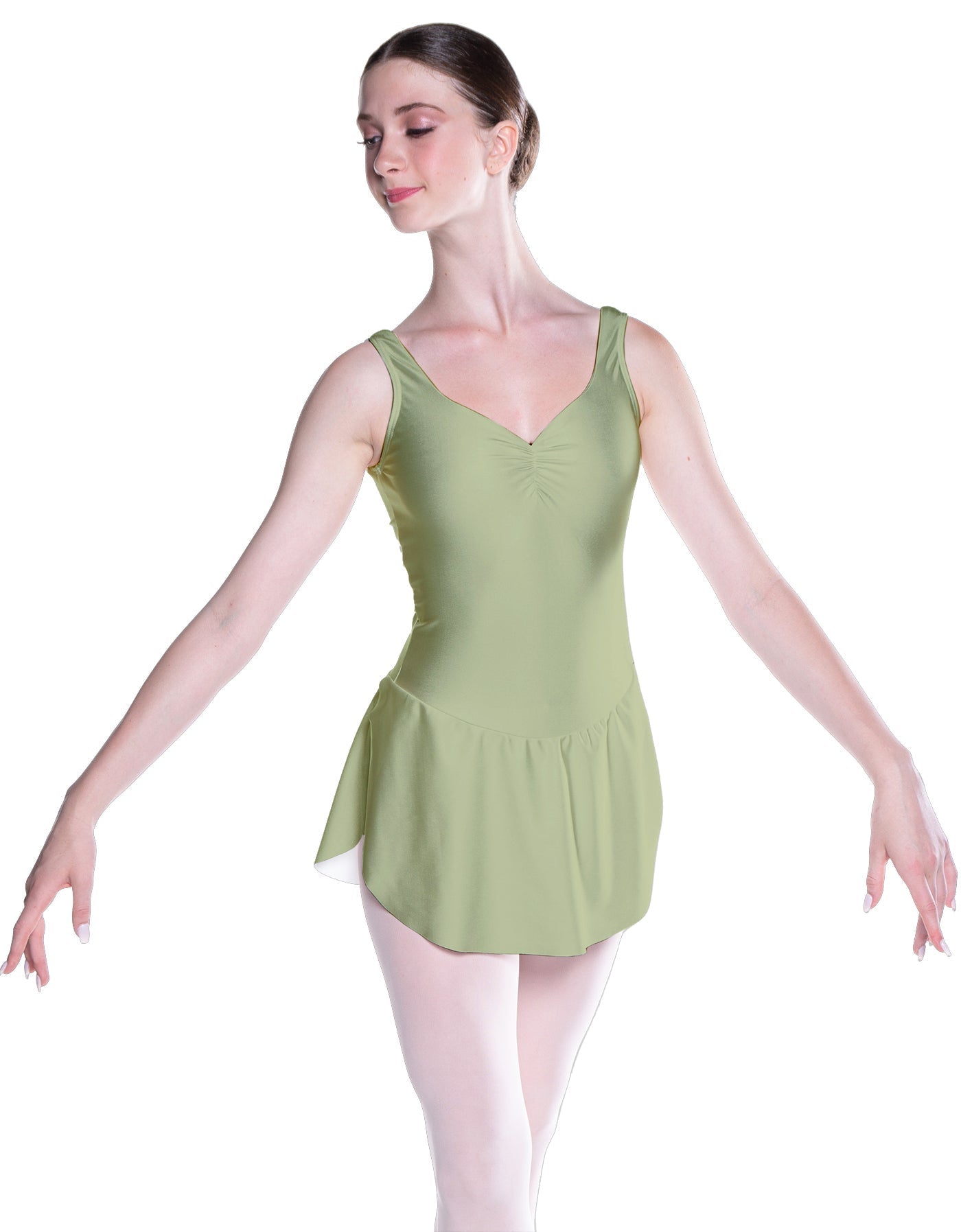 Solid Lycra Soiree Leotard with Skirt