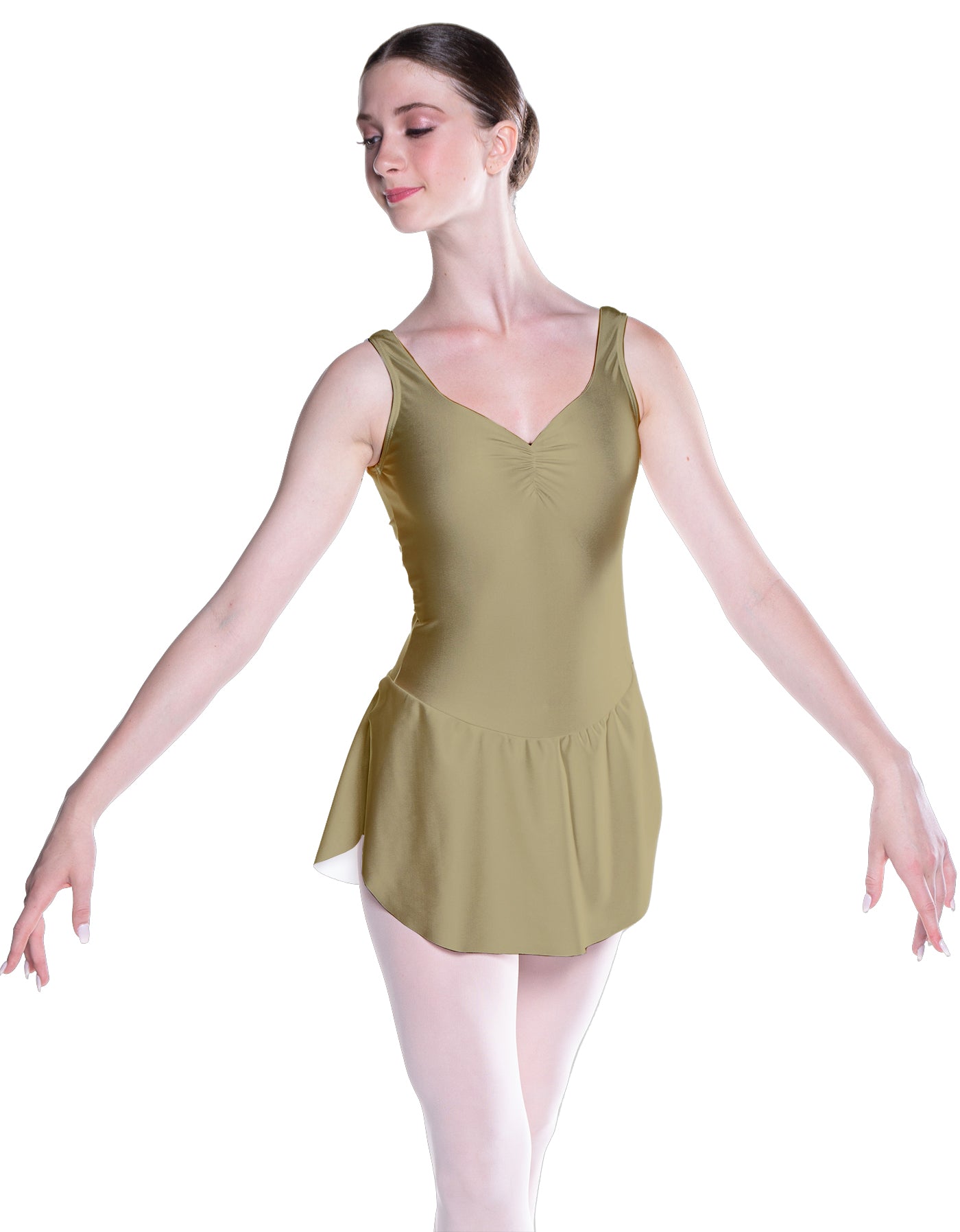 Solid Lycra Soiree Leotard with Skirt