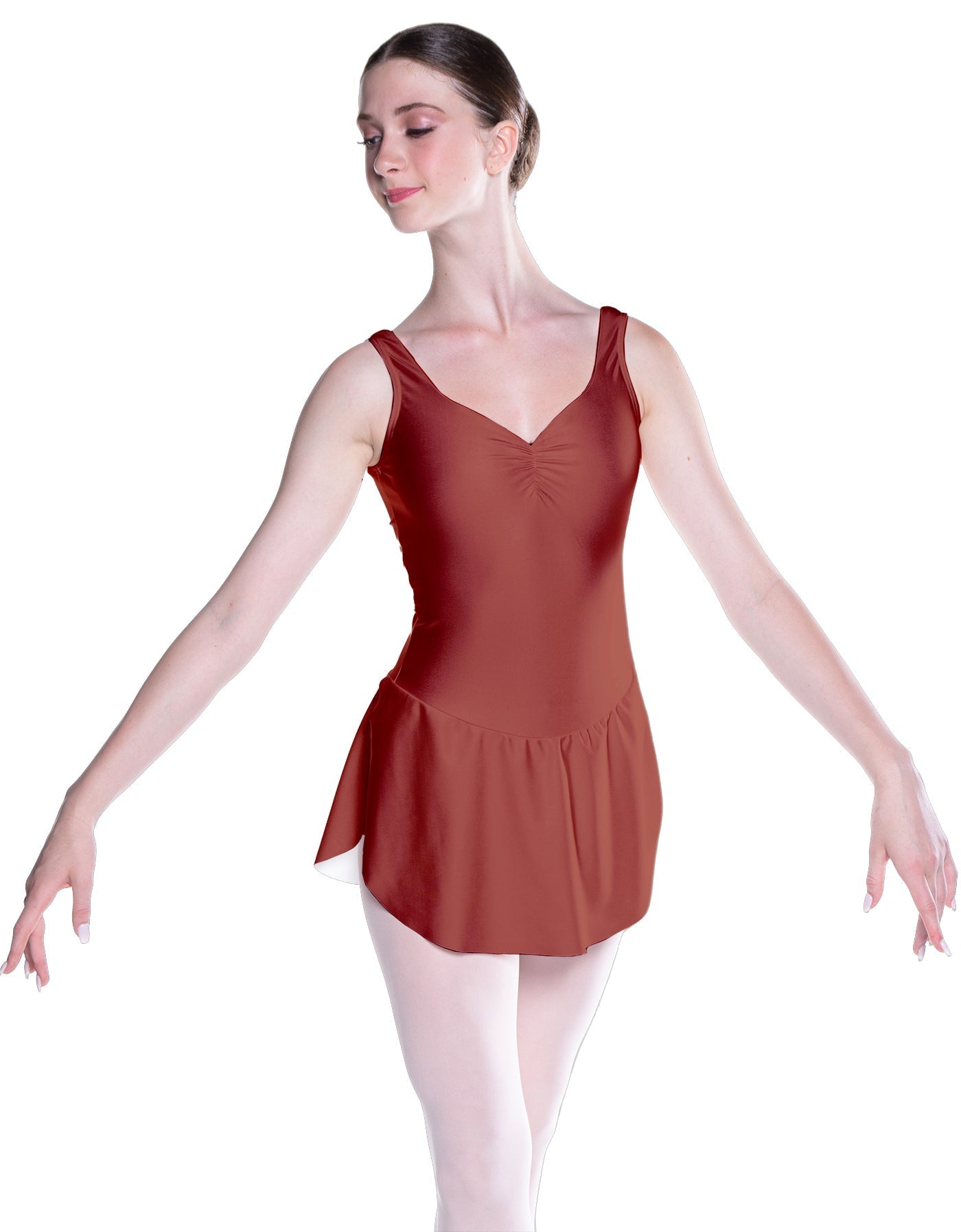 Solid Lycra Soiree Leotard with Skirt