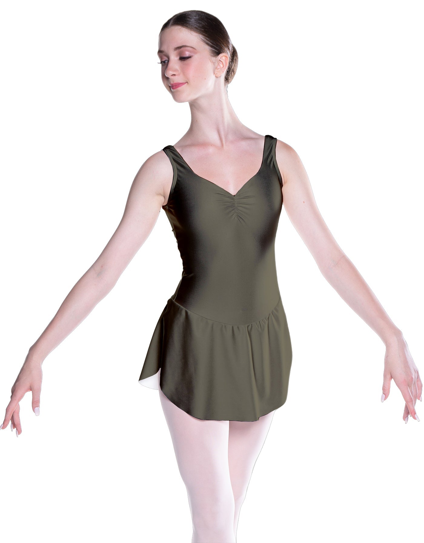 Solid Lycra Soiree Leotard with Skirt