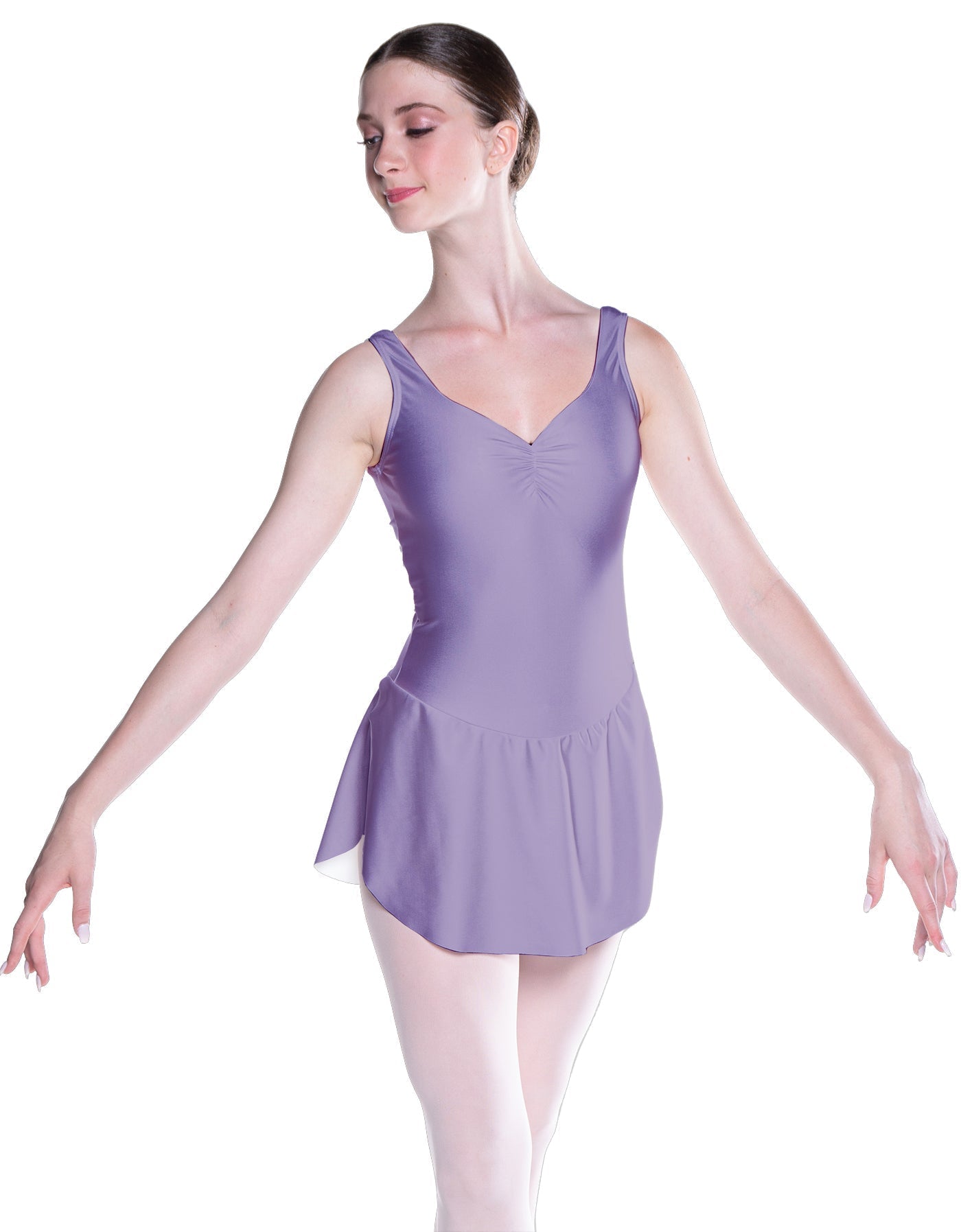 Solid Lycra Soiree Leotard with Skirt