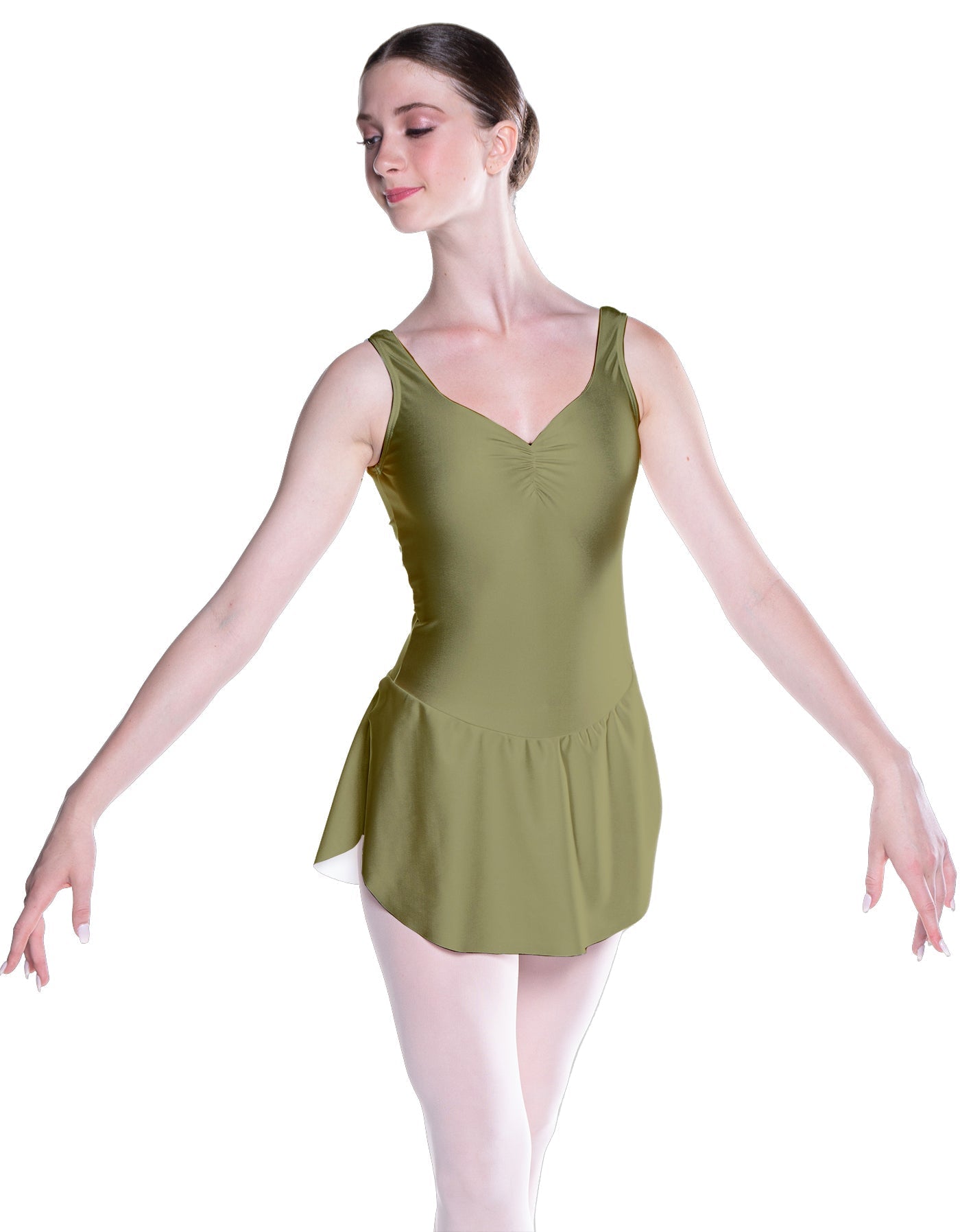 Solid Lycra Soiree Leotard with Skirt