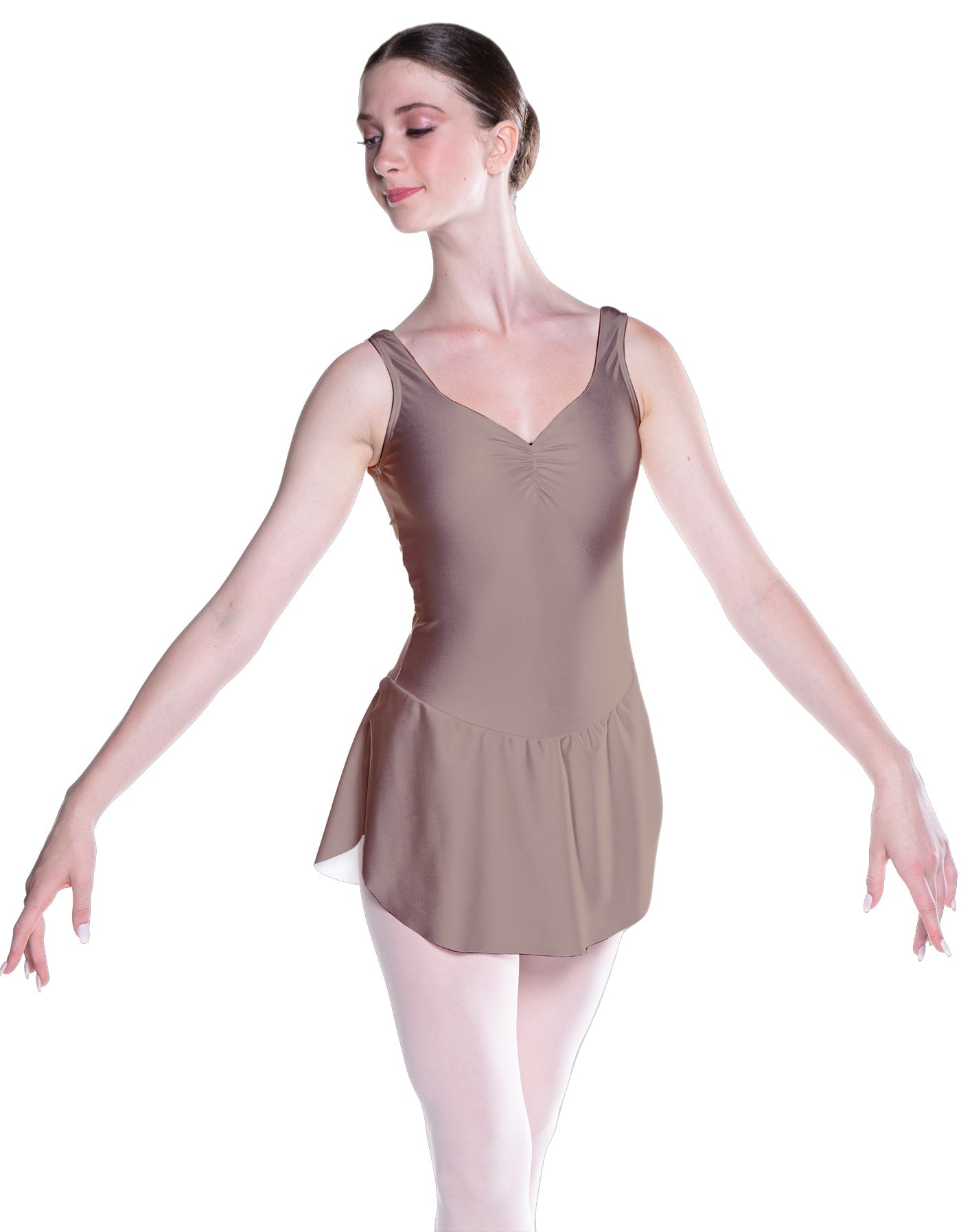 Solid Lycra Soiree Leotard with Skirt