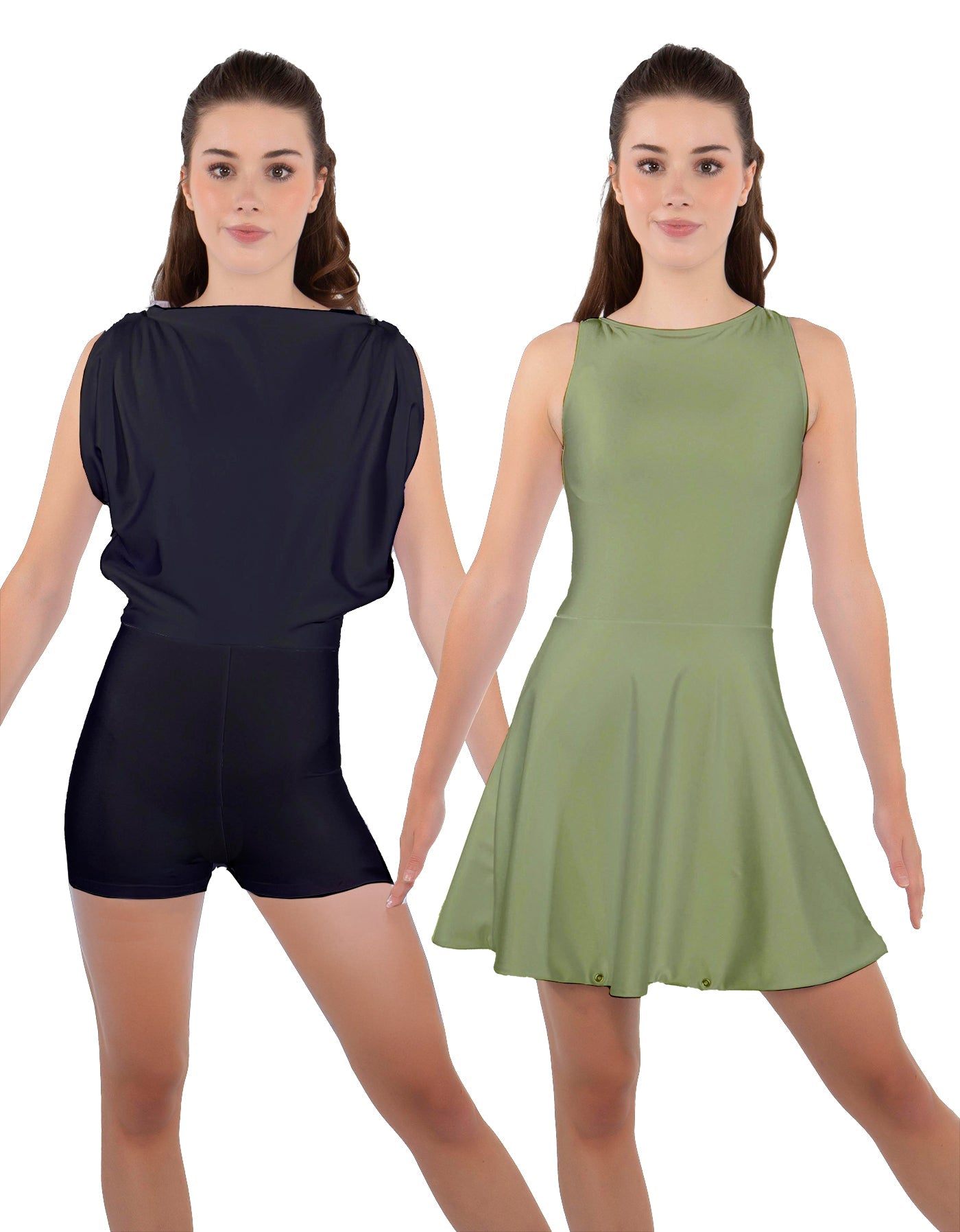 Solid Lycra Convertible Tank Dress