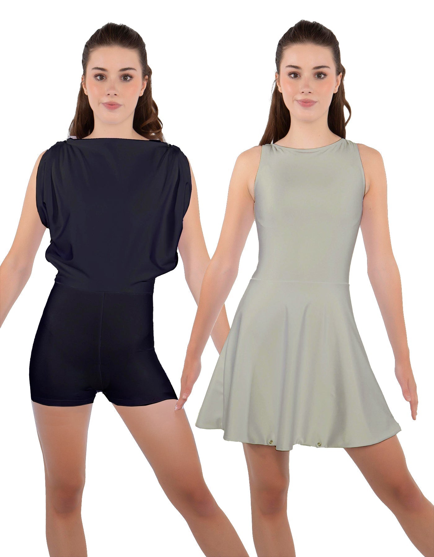 Solid Lycra Convertible Tank Dress