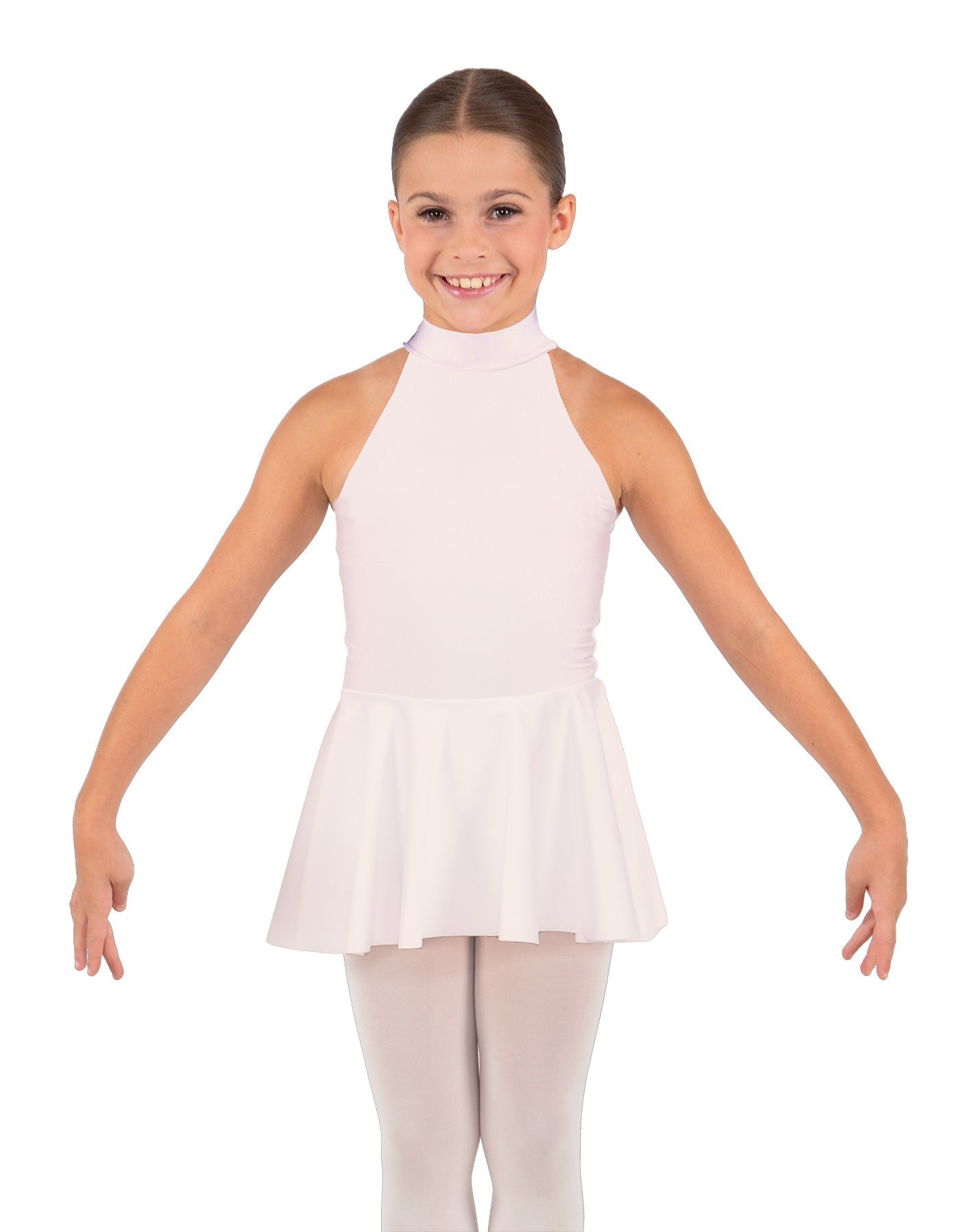 Solid Lycra Halter Collar Dress