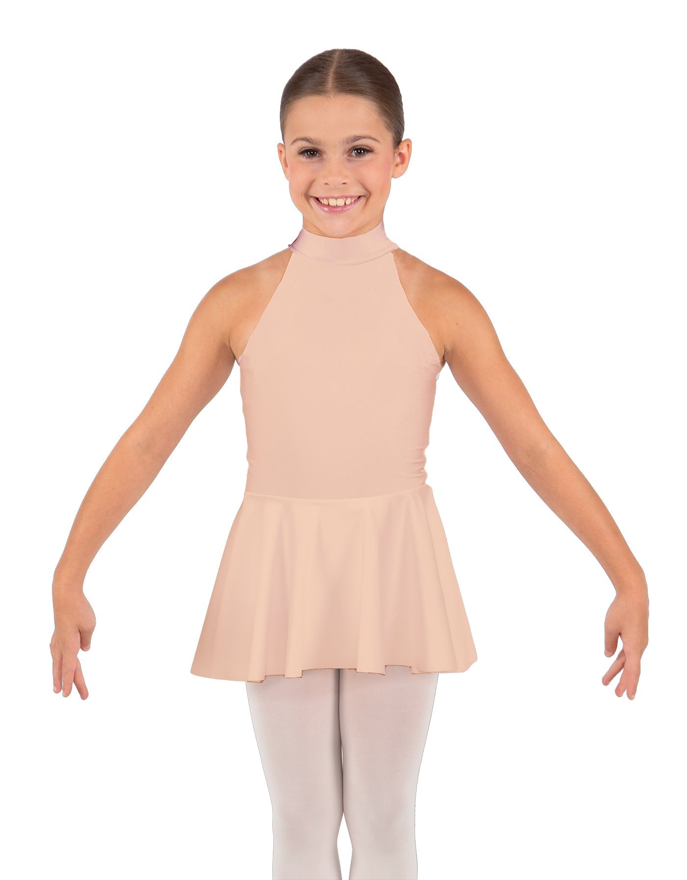 Solid Lycra Halter Collar Dress