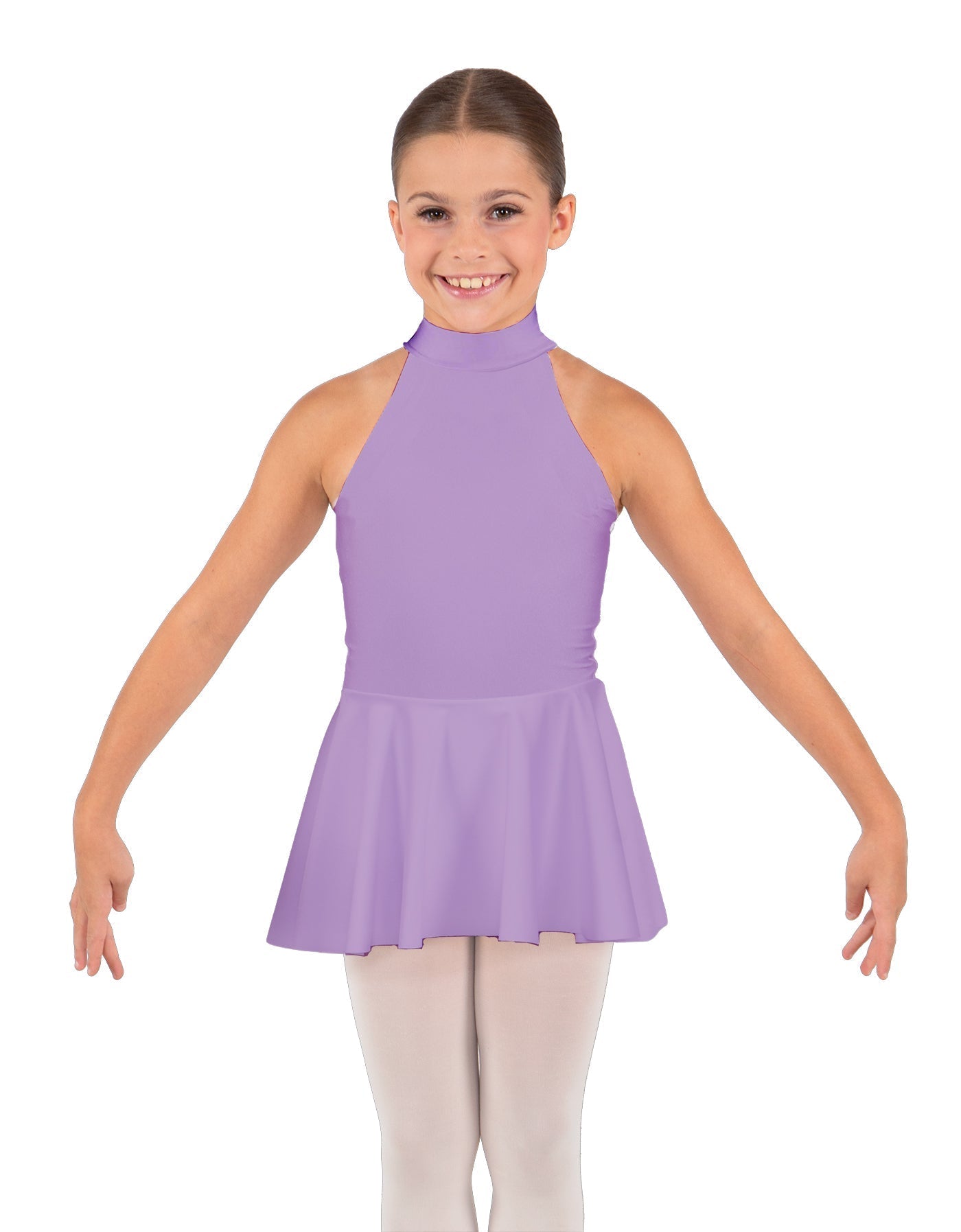 Solid Lycra Halter Collar Dress