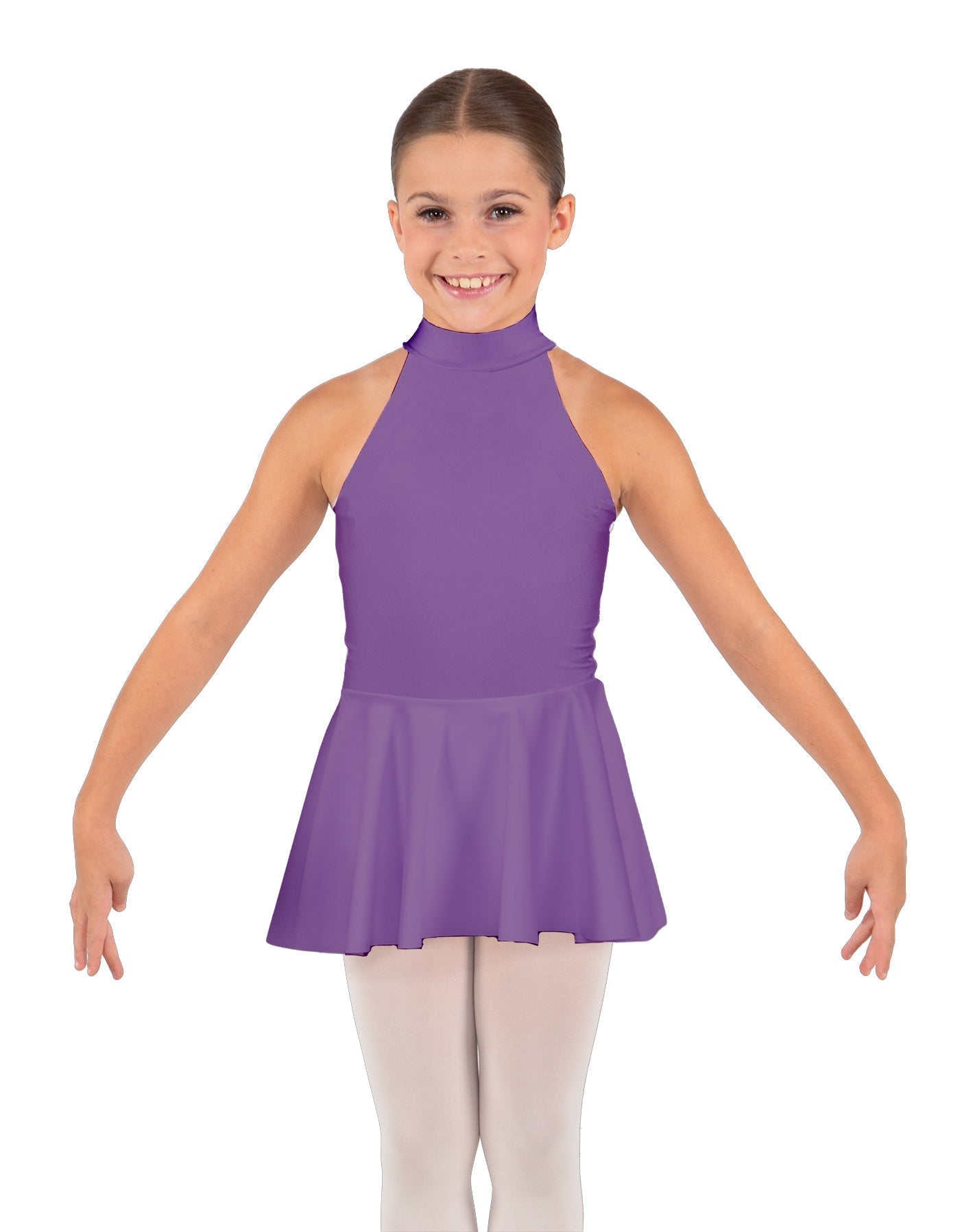Solid Lycra Halter Collar Dress
