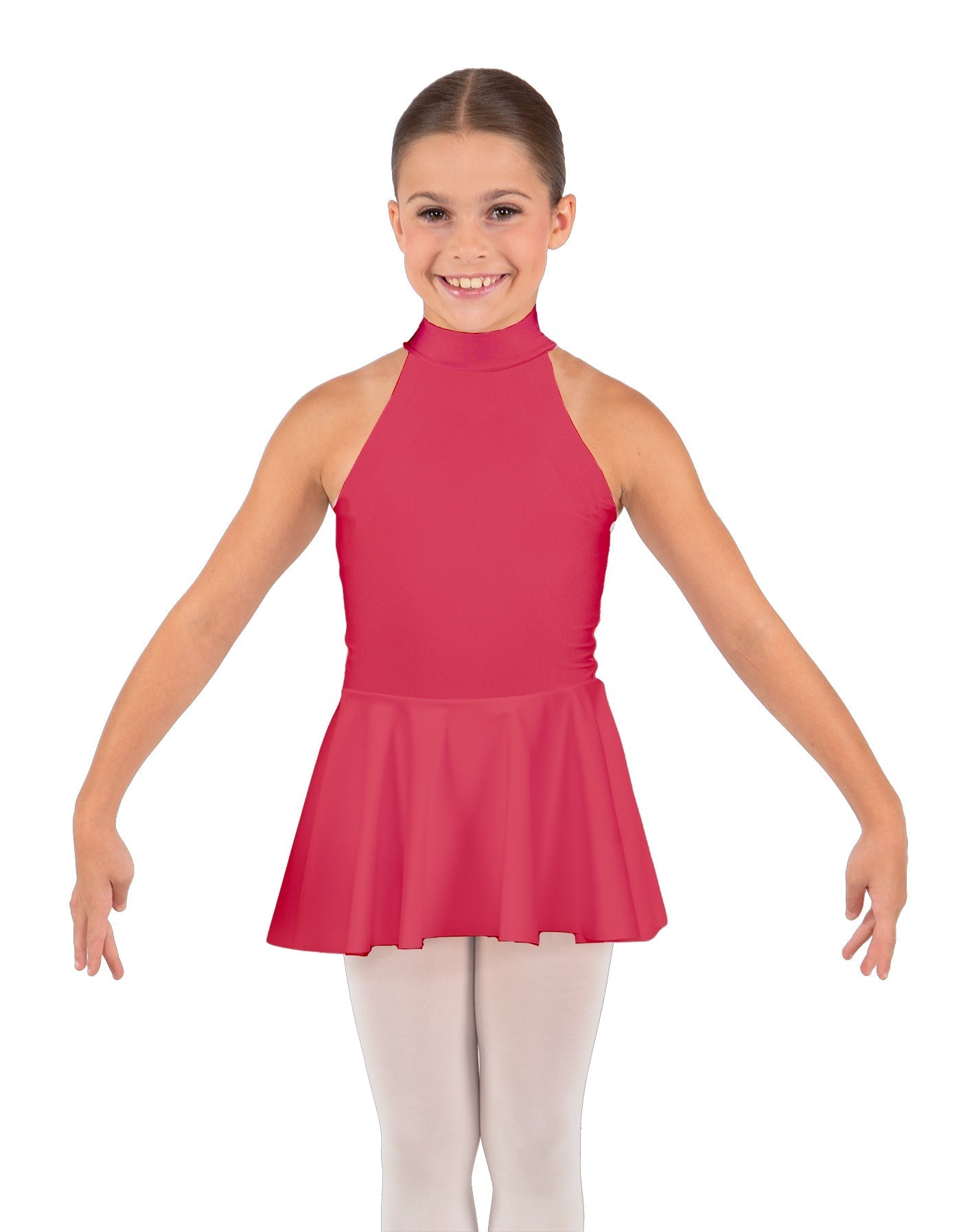 Solid Lycra Halter Collar Dress