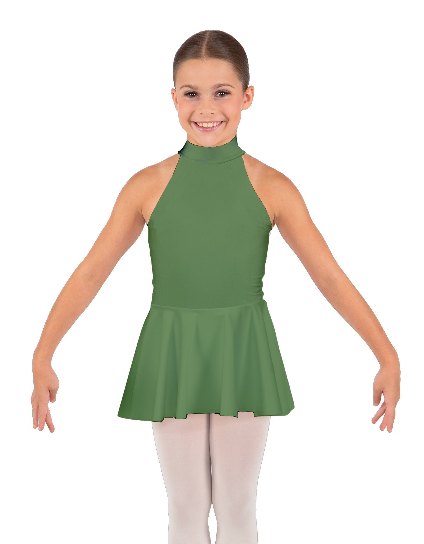 Solid Lycra Halter Collar Dress