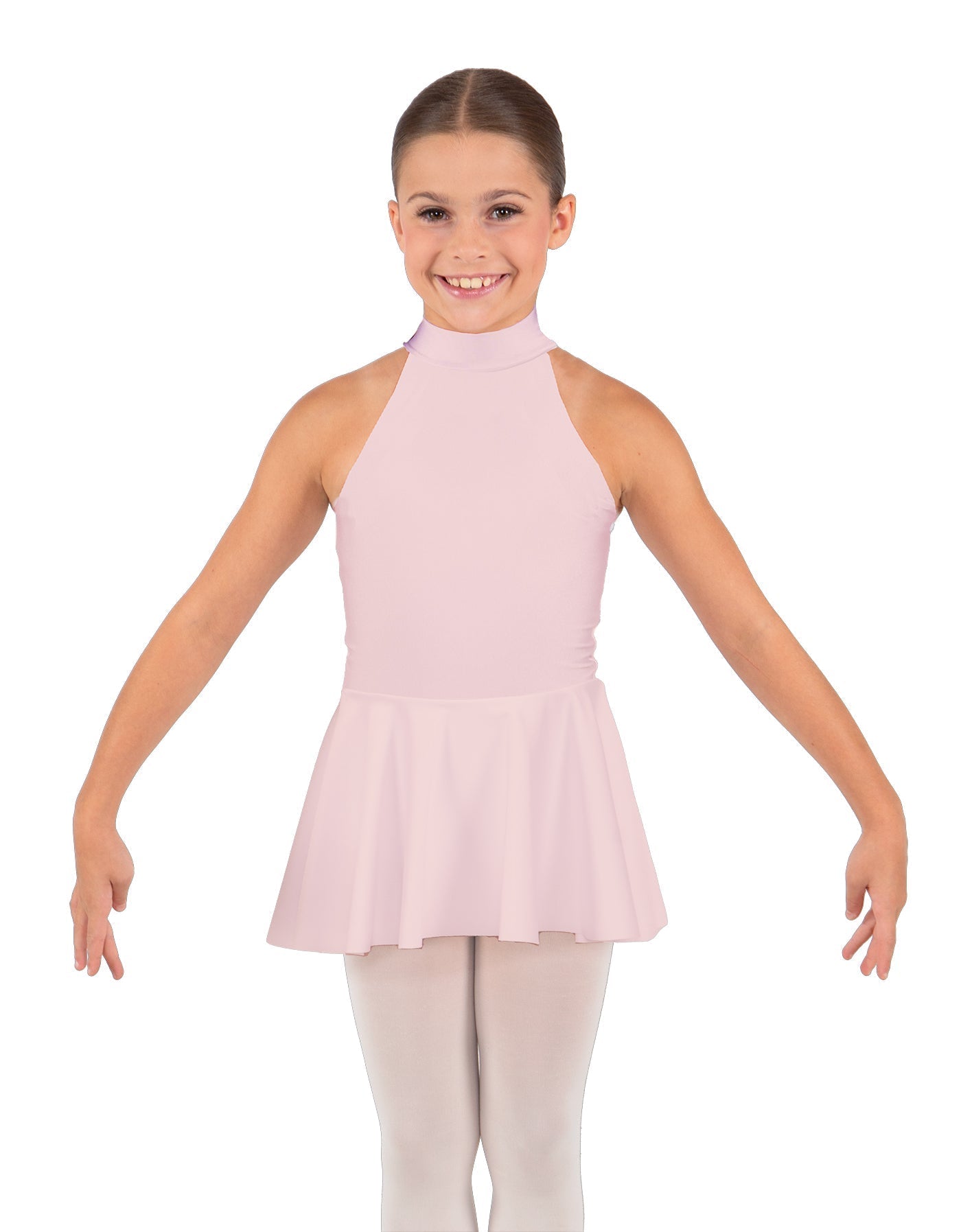 Solid Lycra Halter Collar Dress