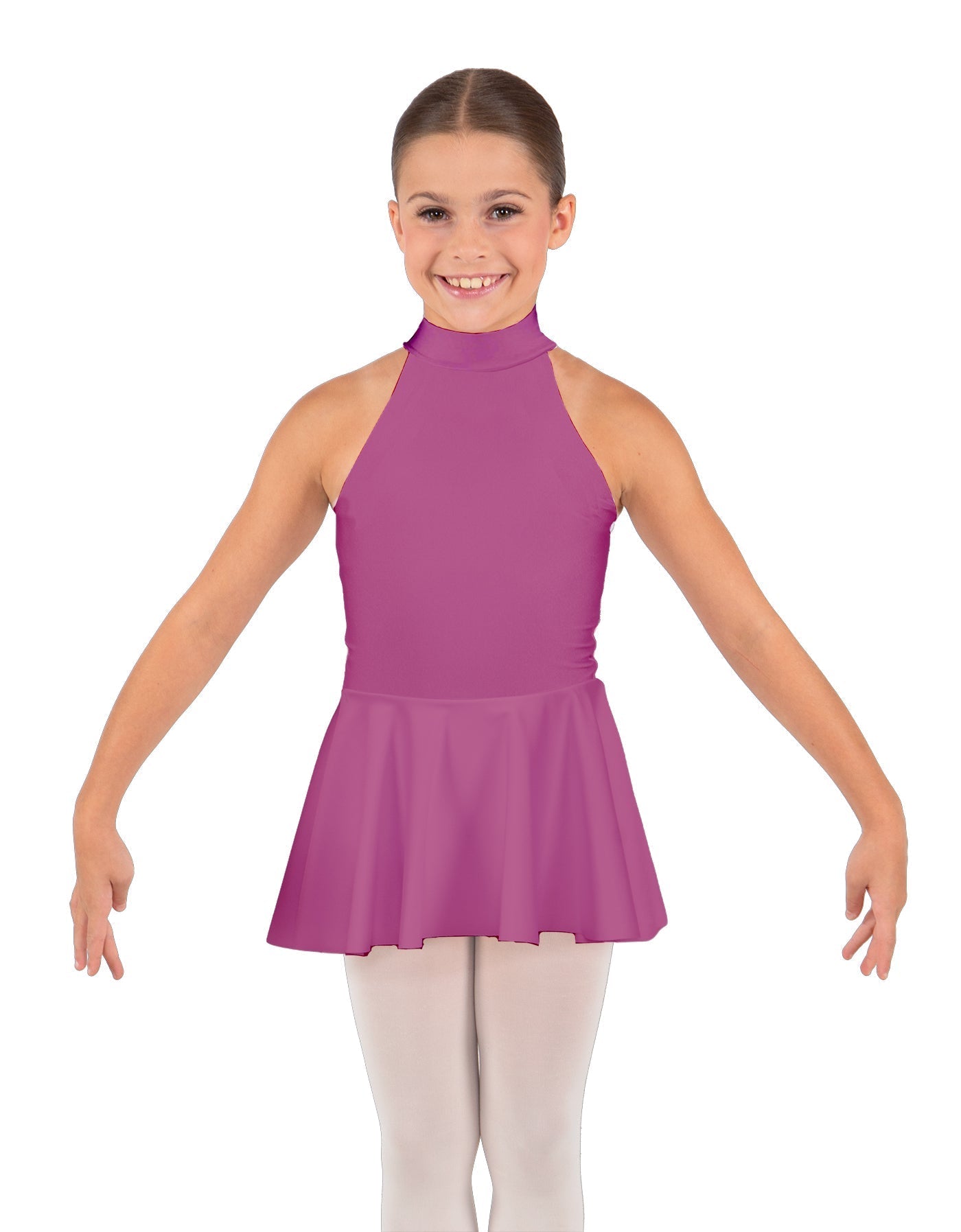 Solid Lycra Halter Collar Dress