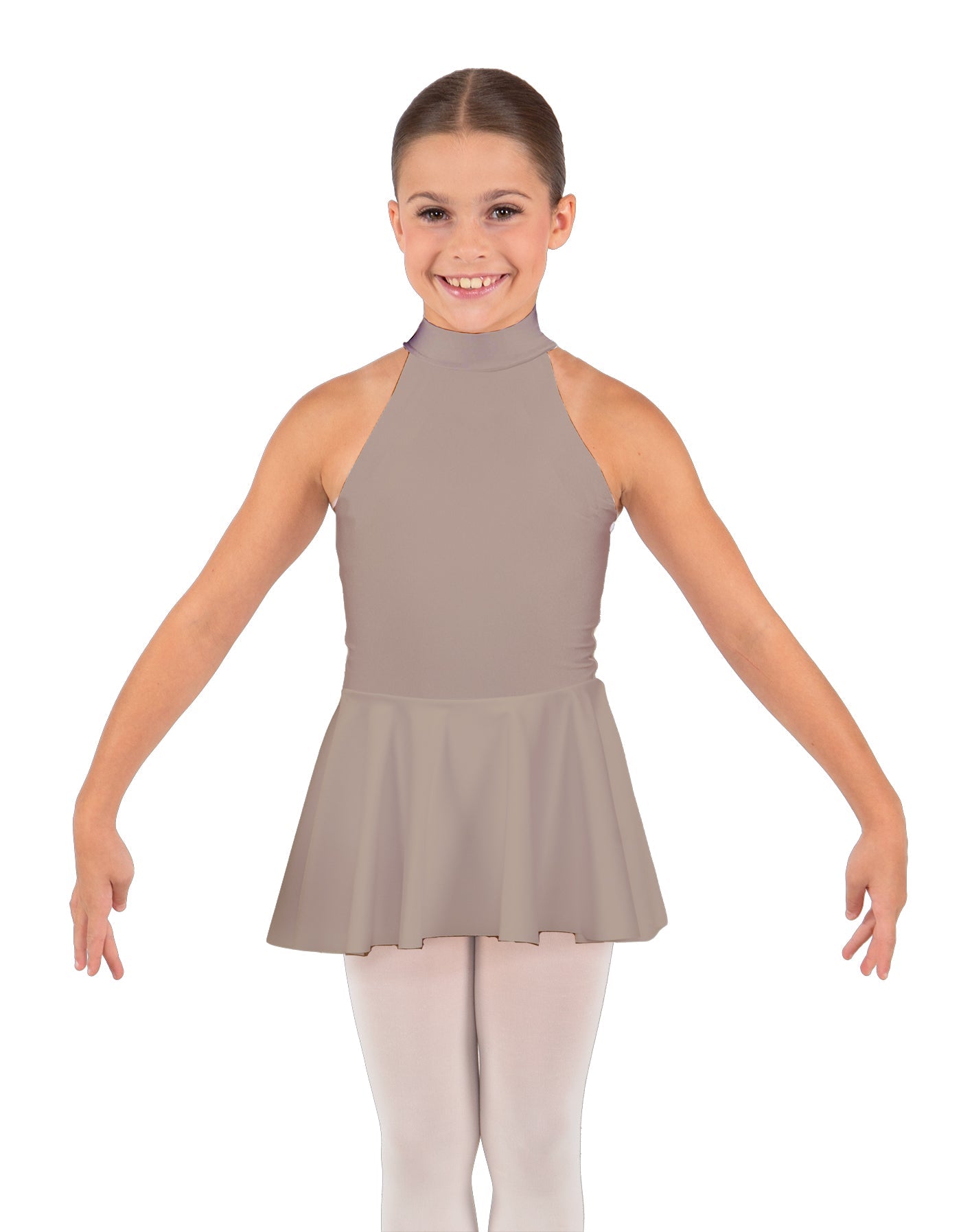 Solid Lycra Halter Collar Dress