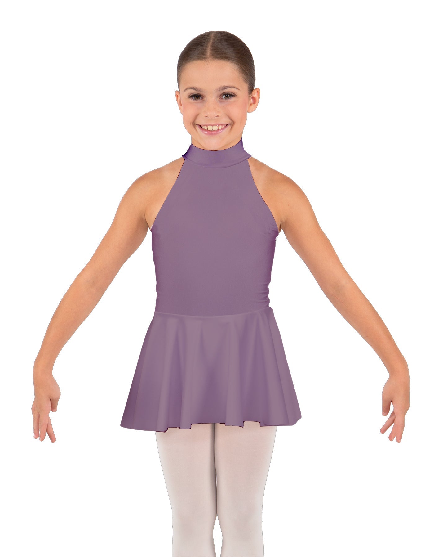 Solid Lycra Halter Collar Dress