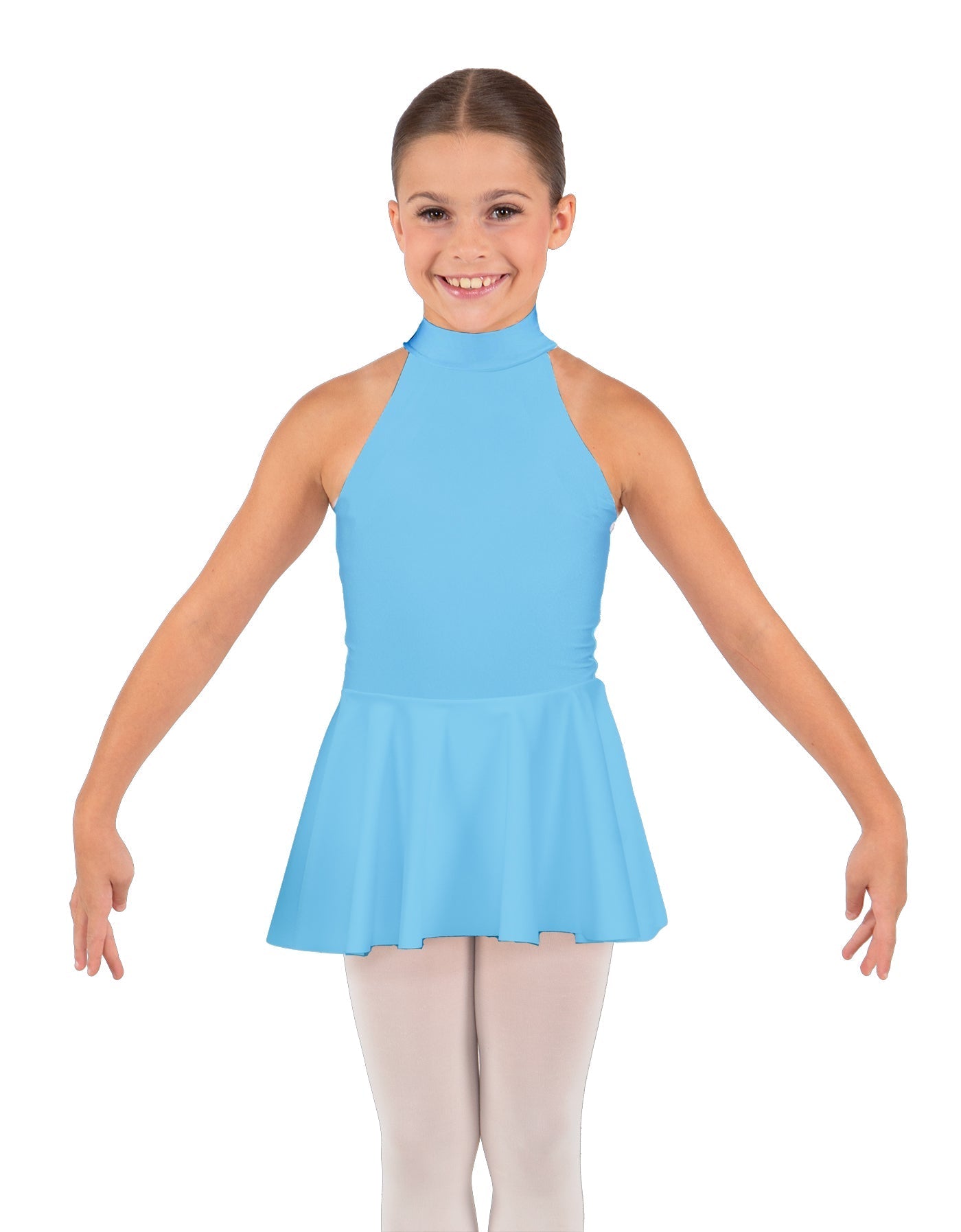 Solid Lycra Halter Collar Dress