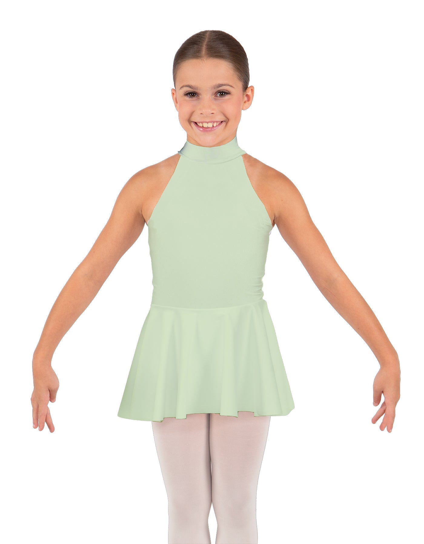 Solid Lycra Halter Collar Dress