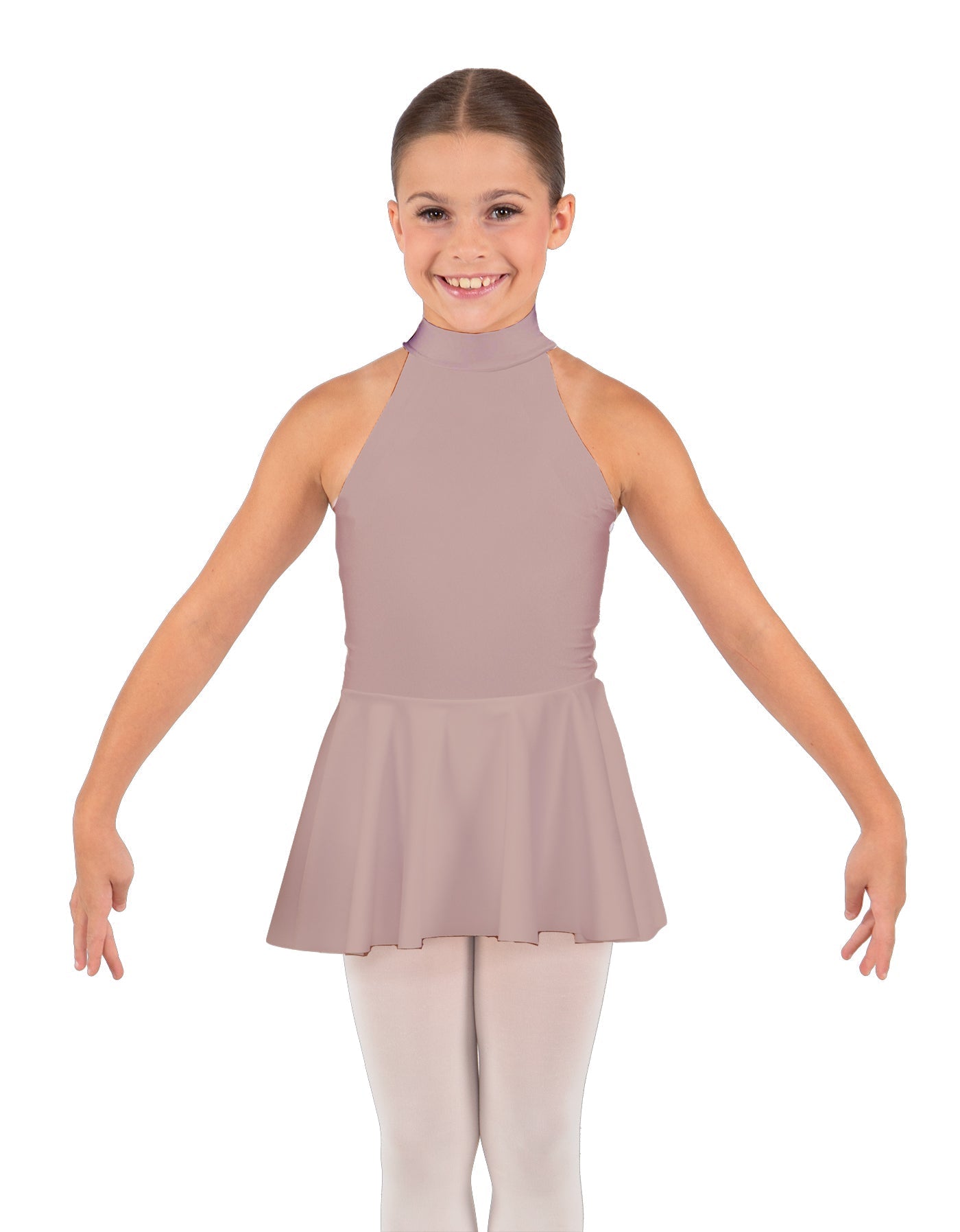 Solid Lycra Halter Collar Dress