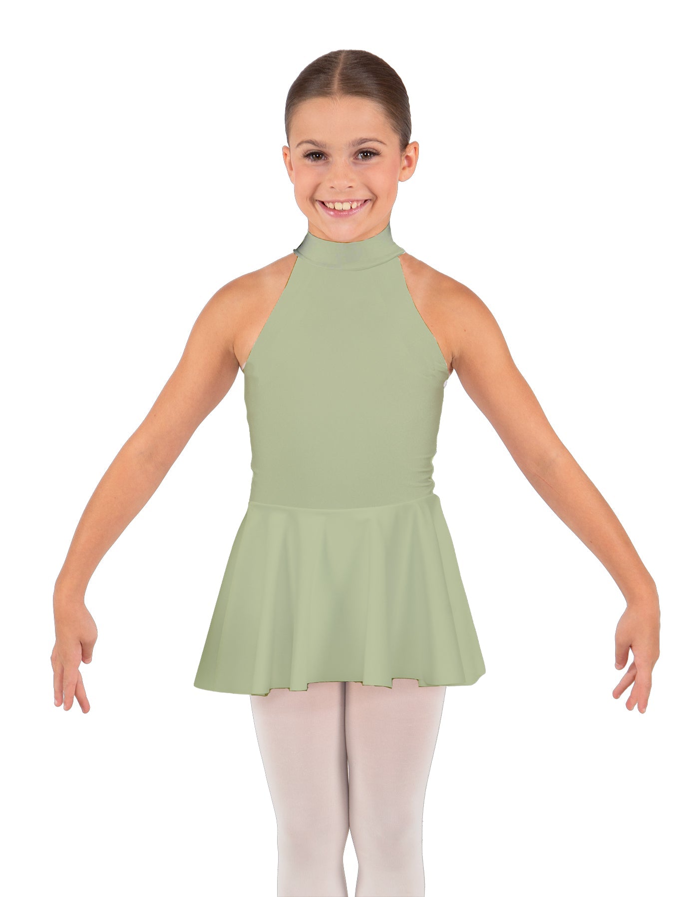 Solid Lycra Halter Collar Dress