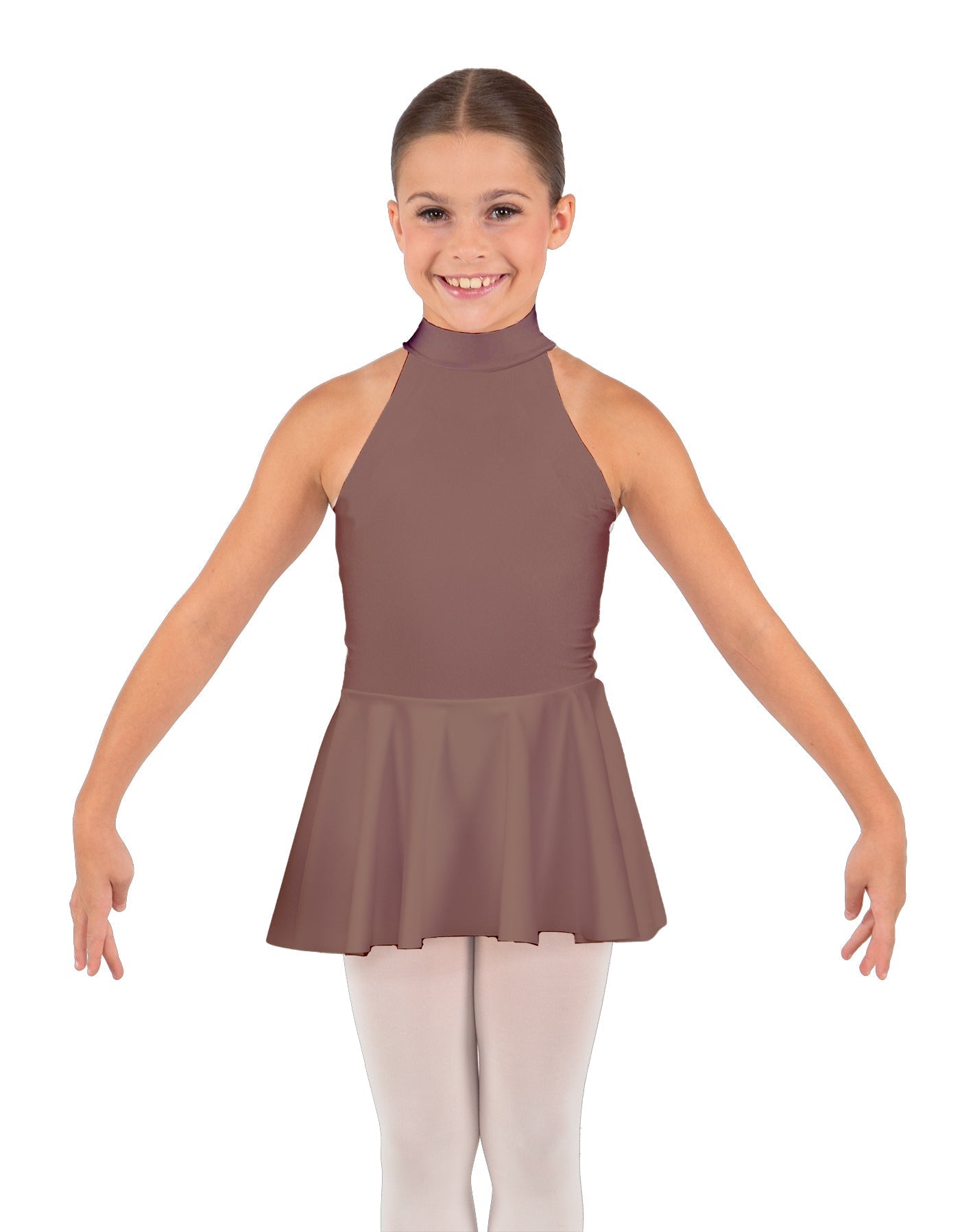 Solid Lycra Halter Collar Dress