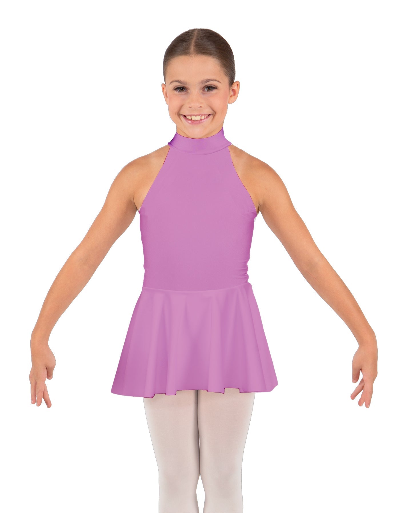 Solid Lycra Halter Collar Dress