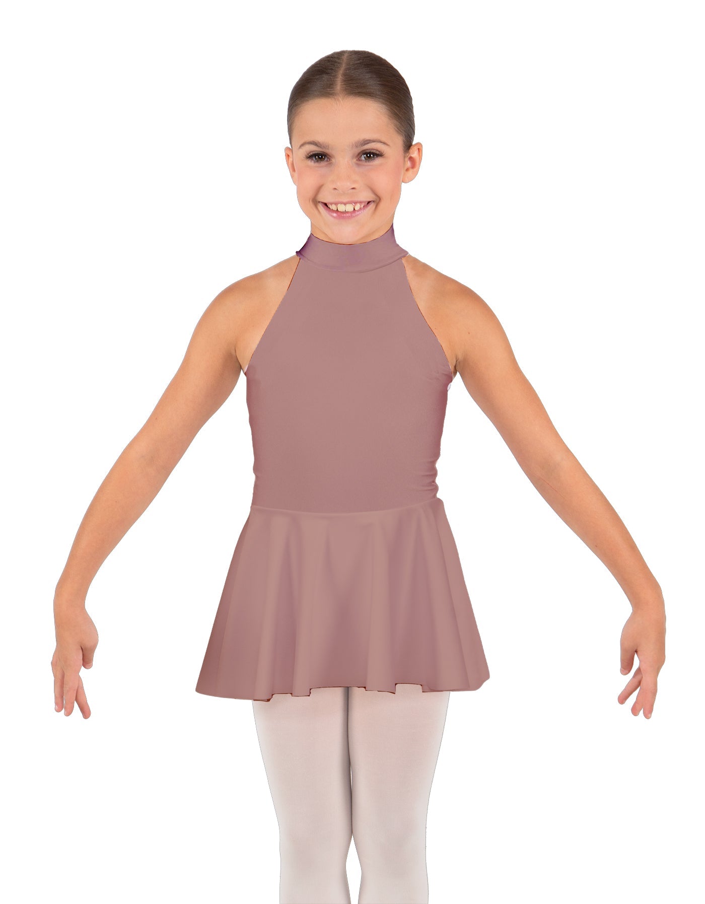 Solid Lycra Halter Collar Dress