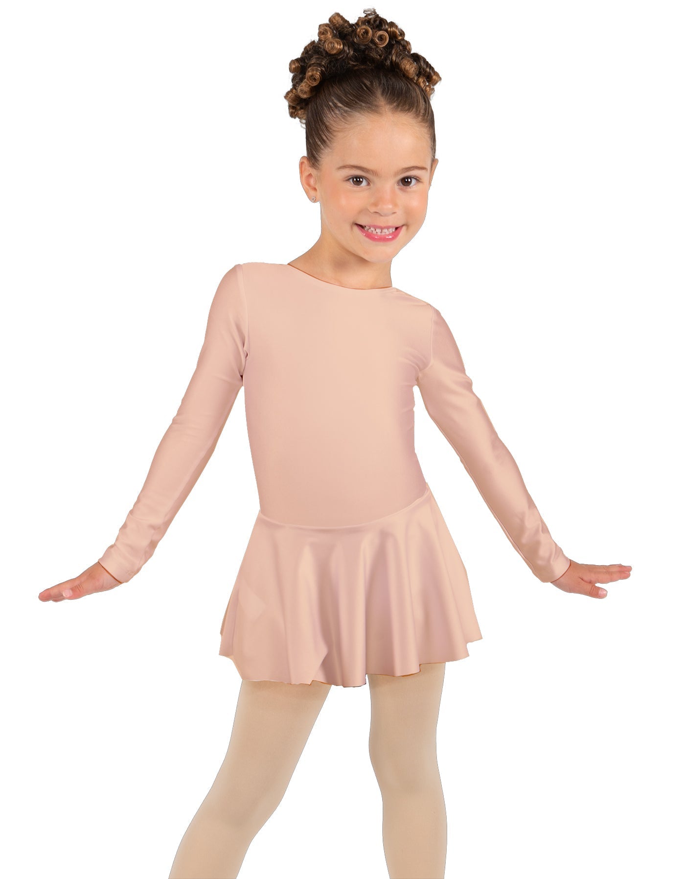 Solid Lycra Long Sleeve Dress