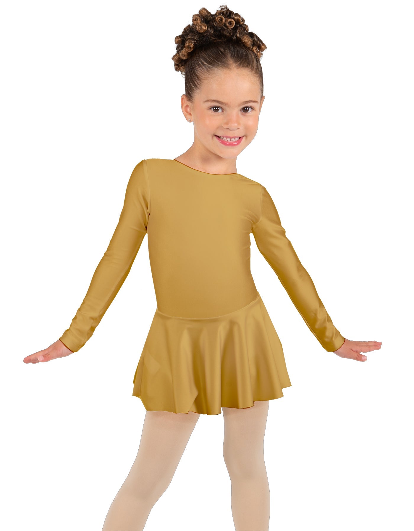 Solid Lycra Long Sleeve Dress