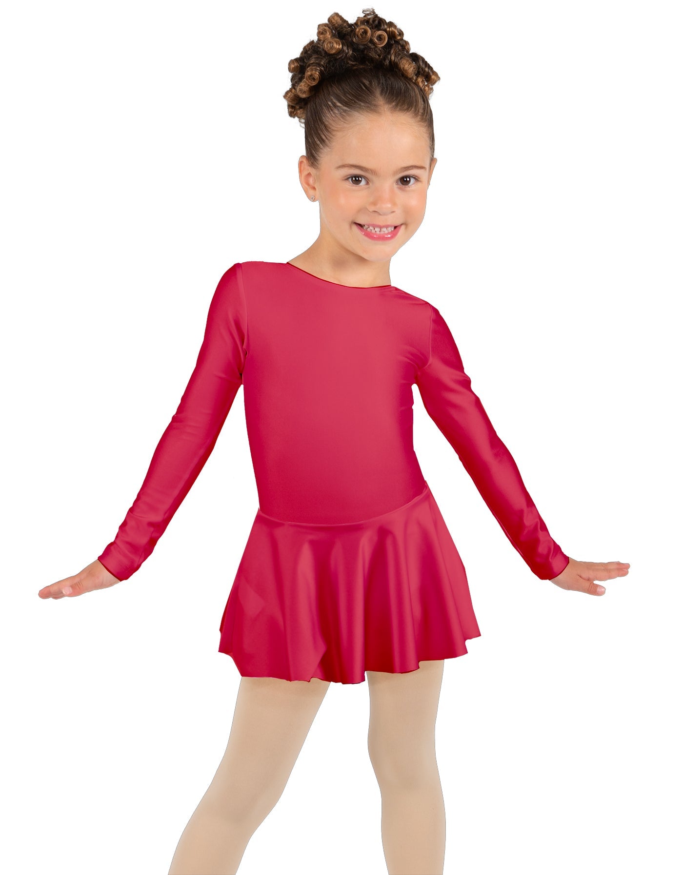 Solid Lycra Long Sleeve Dress