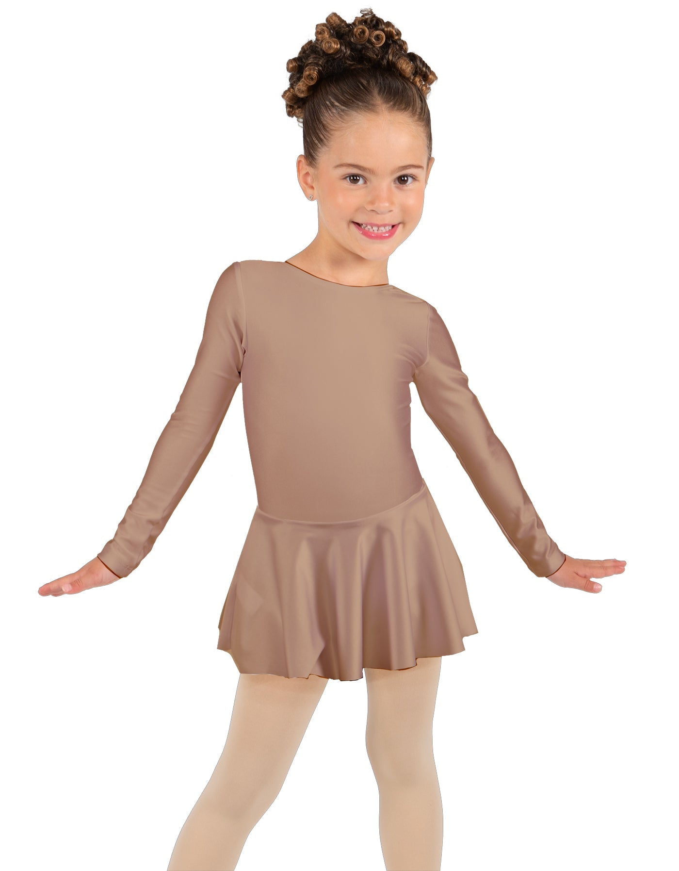 Solid Lycra Long Sleeve Dress