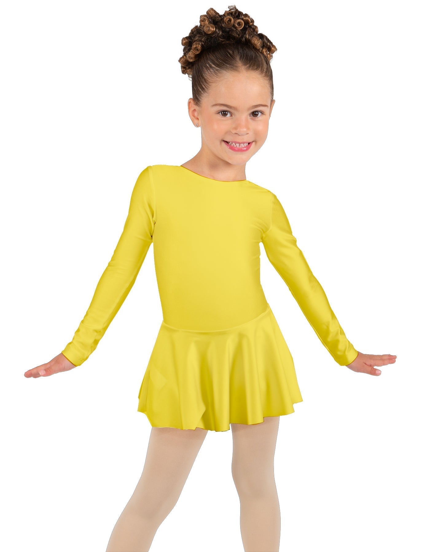 Solid Lycra Long Sleeve Dress