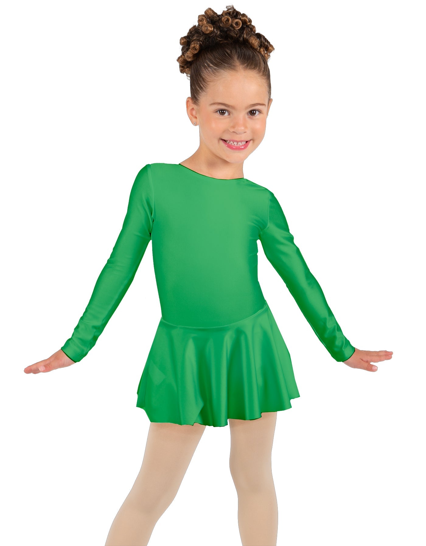Solid Lycra Long Sleeve Dress