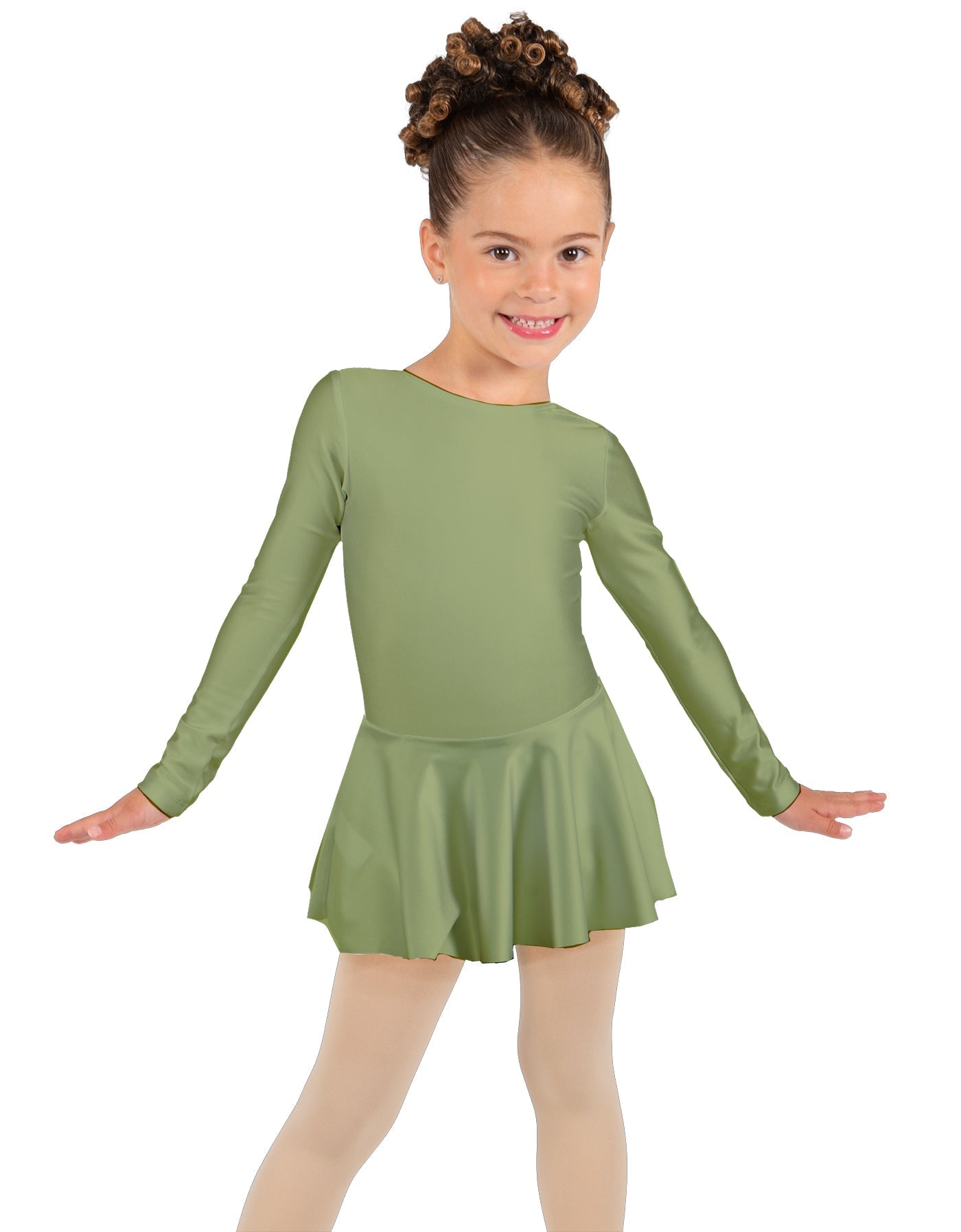Solid Lycra Long Sleeve Dress