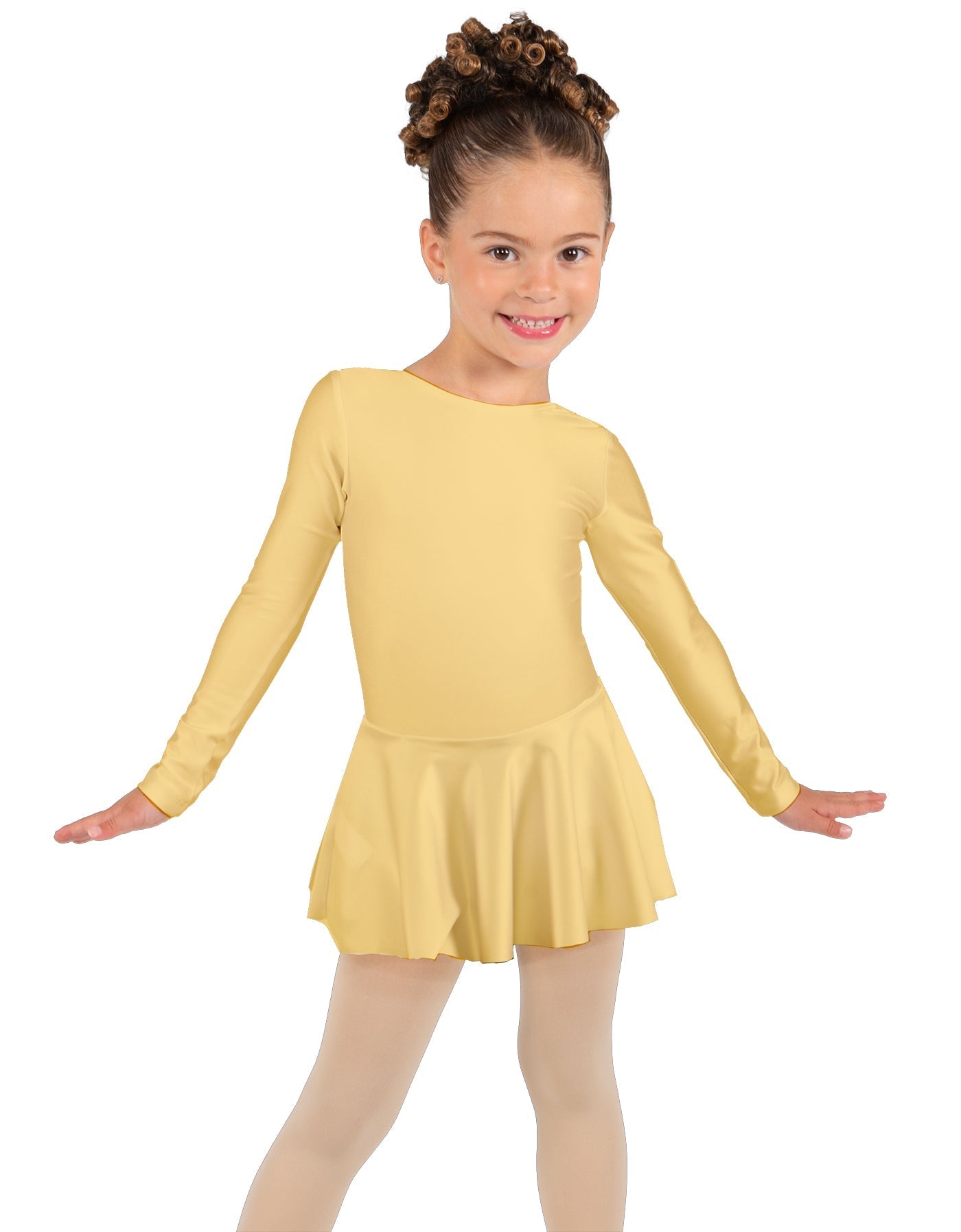 Solid Lycra Long Sleeve Dress