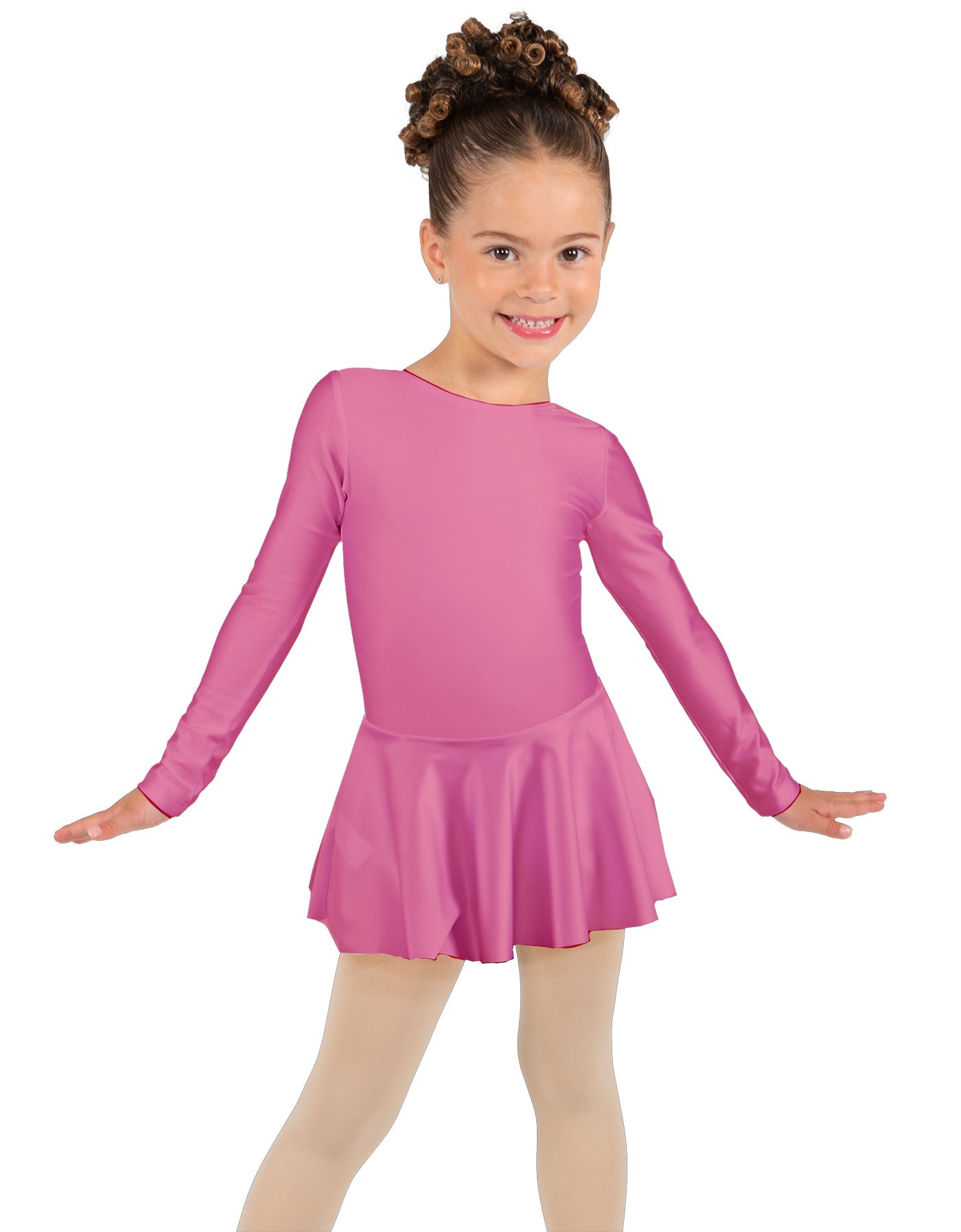 Solid Lycra Long Sleeve Dress