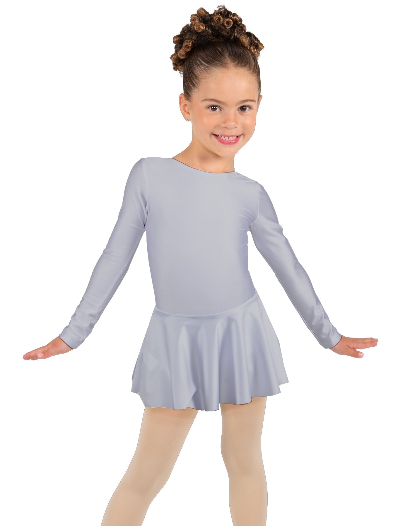 Solid Lycra Long Sleeve Dress