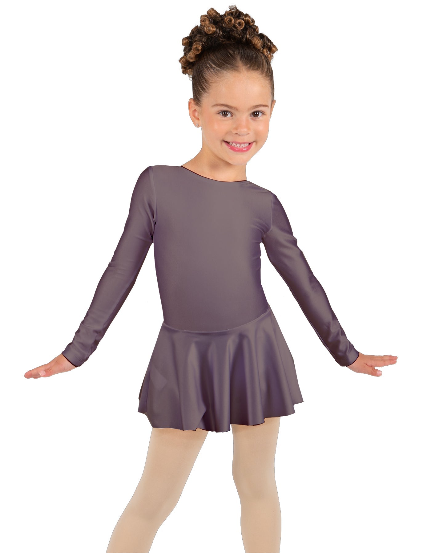 Solid Lycra Long Sleeve Dress