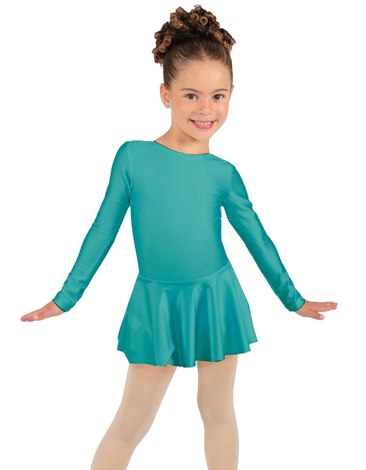 Solid Lycra Long Sleeve Dress