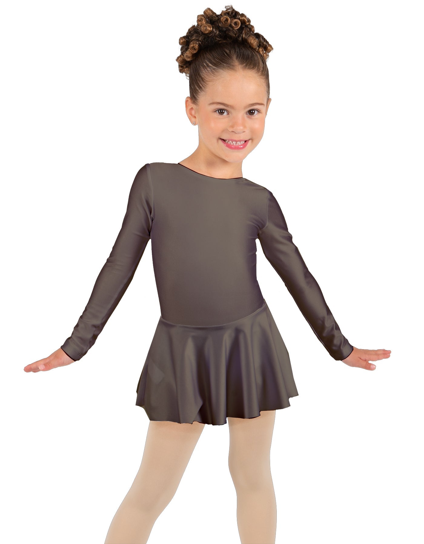 Solid Lycra Long Sleeve Dress
