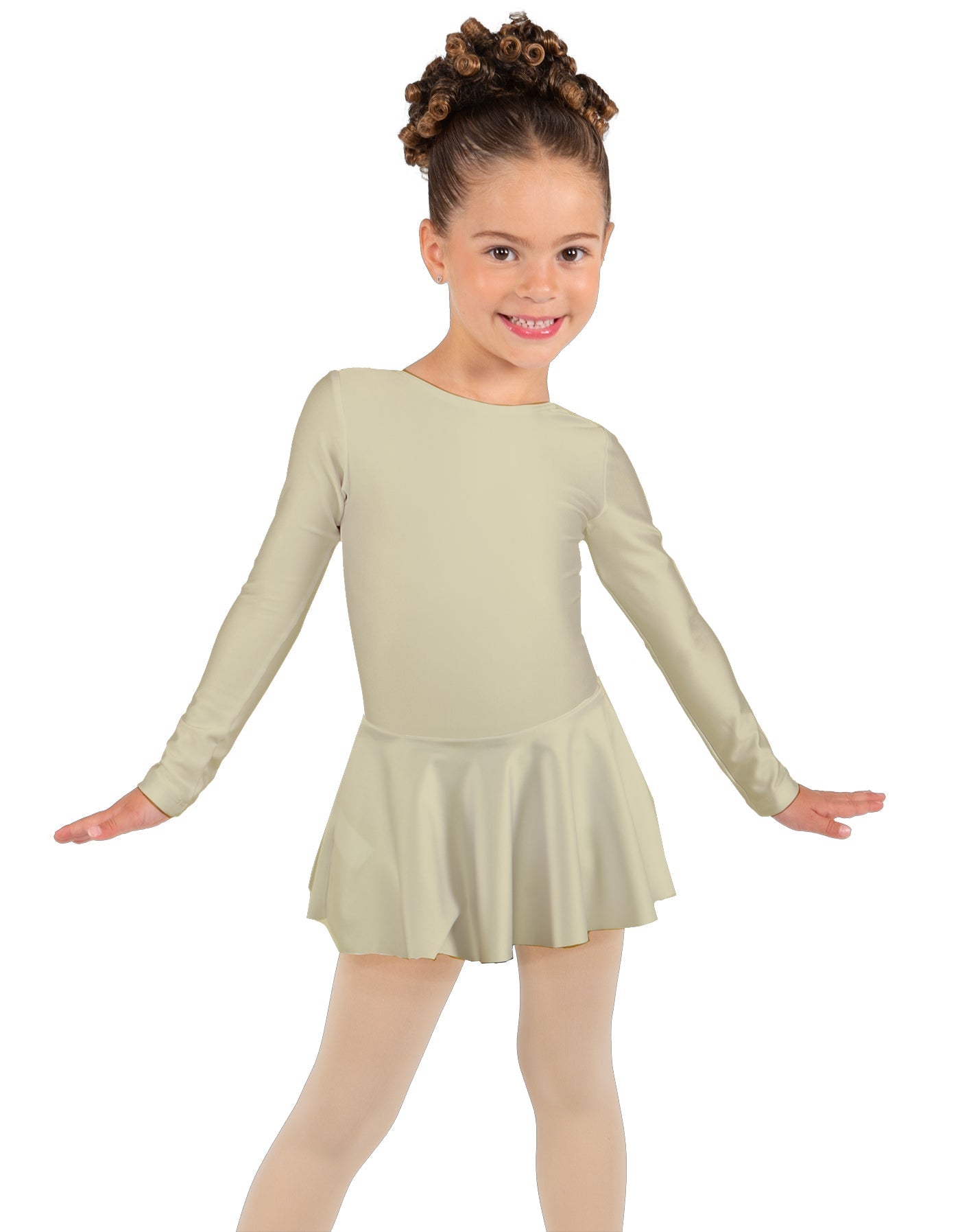 Solid Lycra Long Sleeve Dress