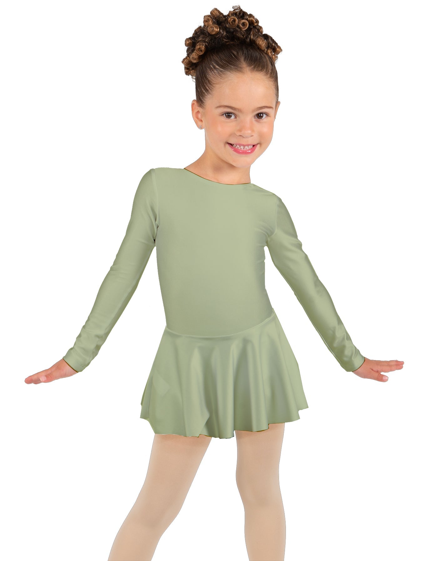 Solid Lycra Long Sleeve Dress
