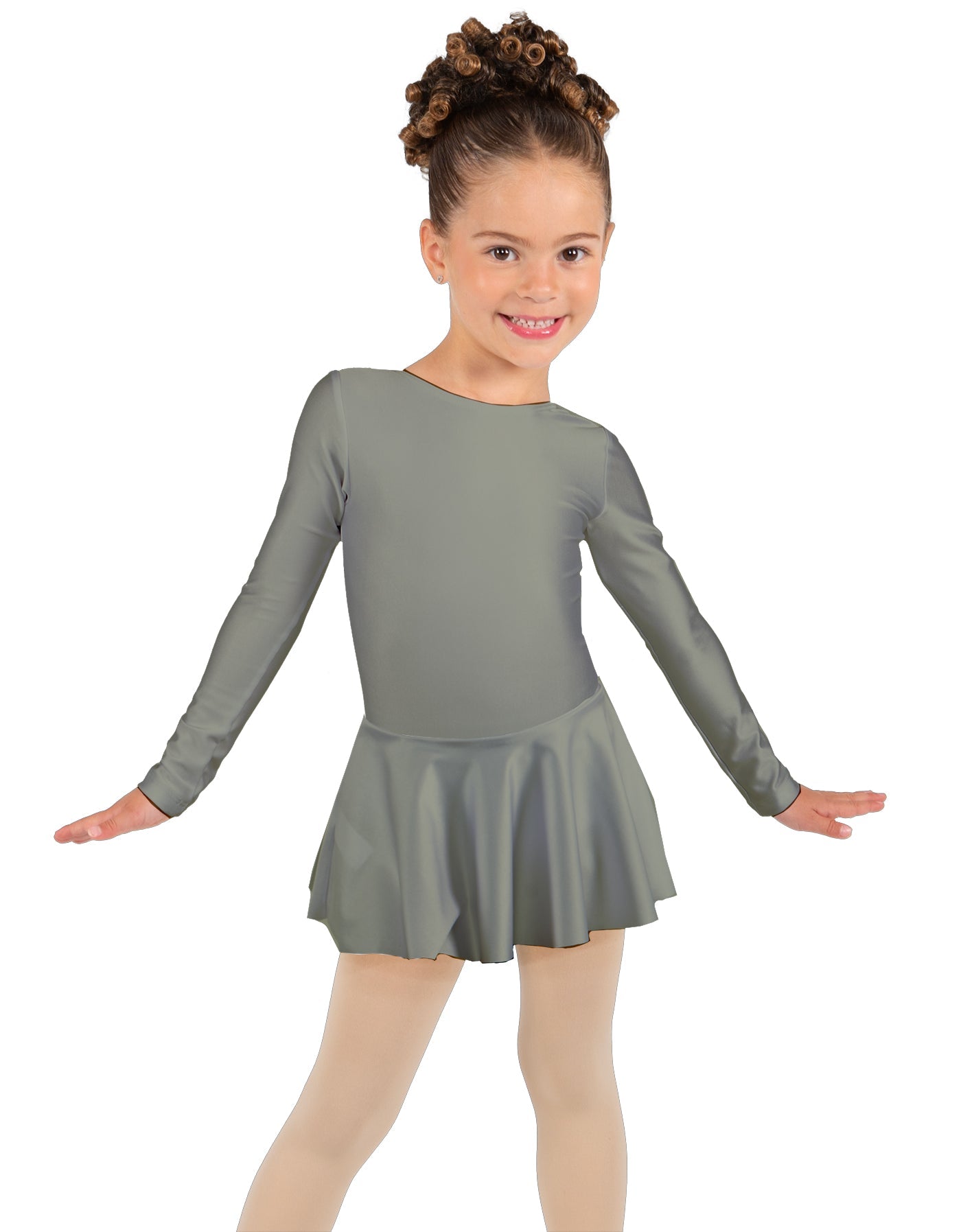 Solid Lycra Long Sleeve Dress