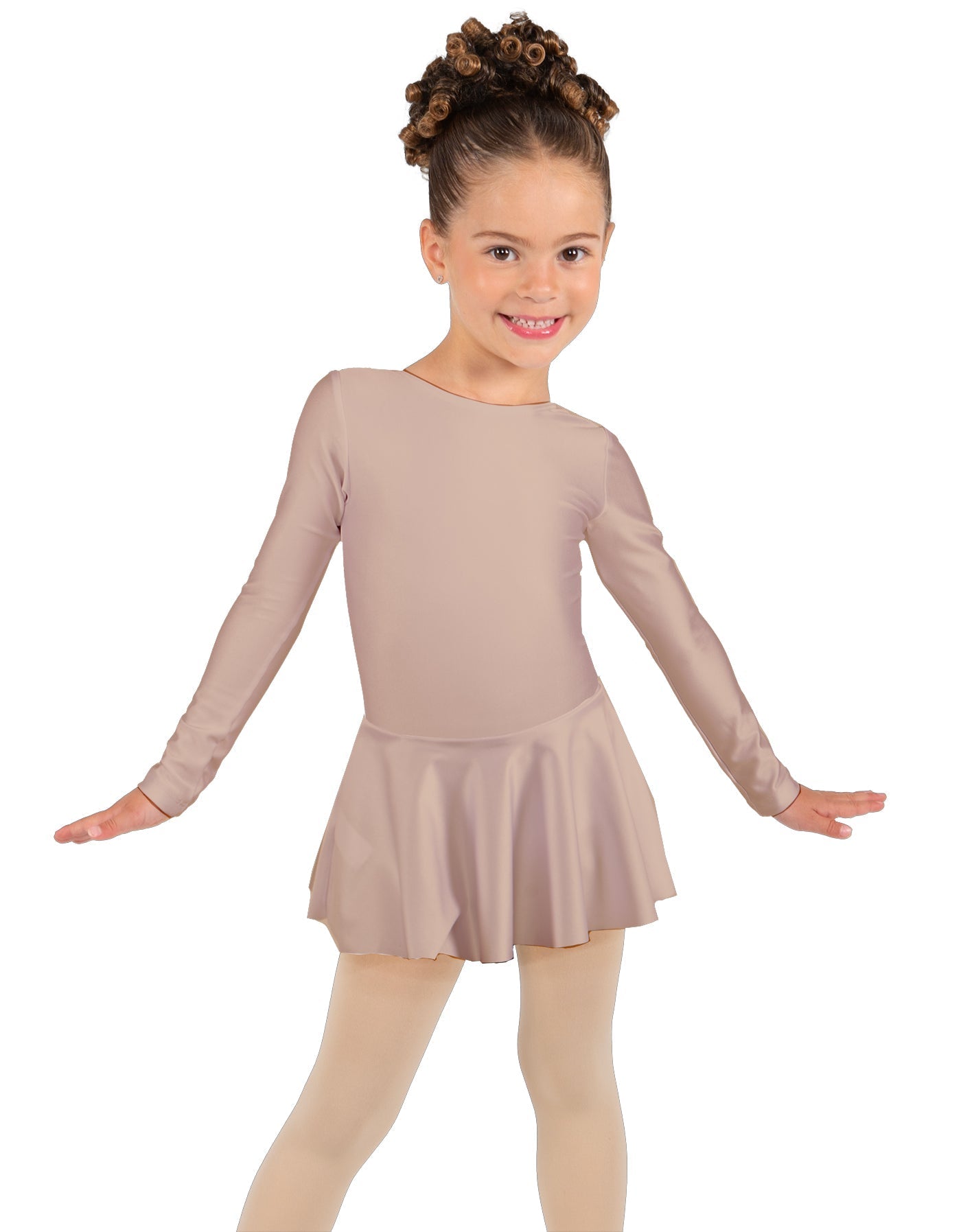 Solid Lycra Long Sleeve Dress