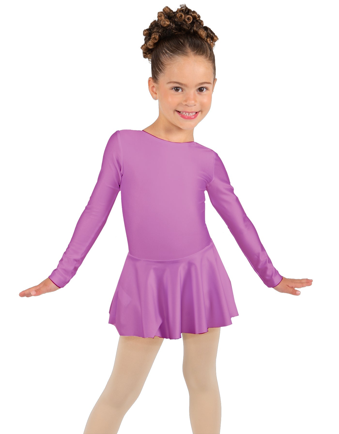 Solid Lycra Long Sleeve Dress