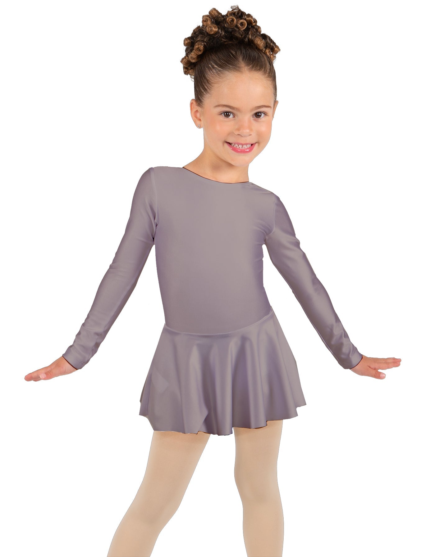 Solid Lycra Long Sleeve Dress