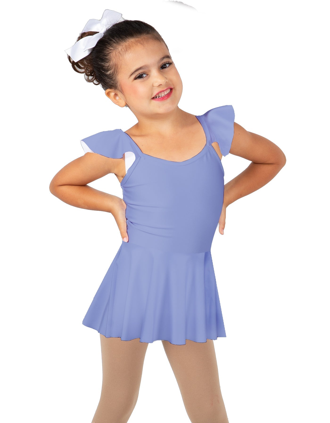 Solid Lycra Camisole Flutter Sleeve Dress