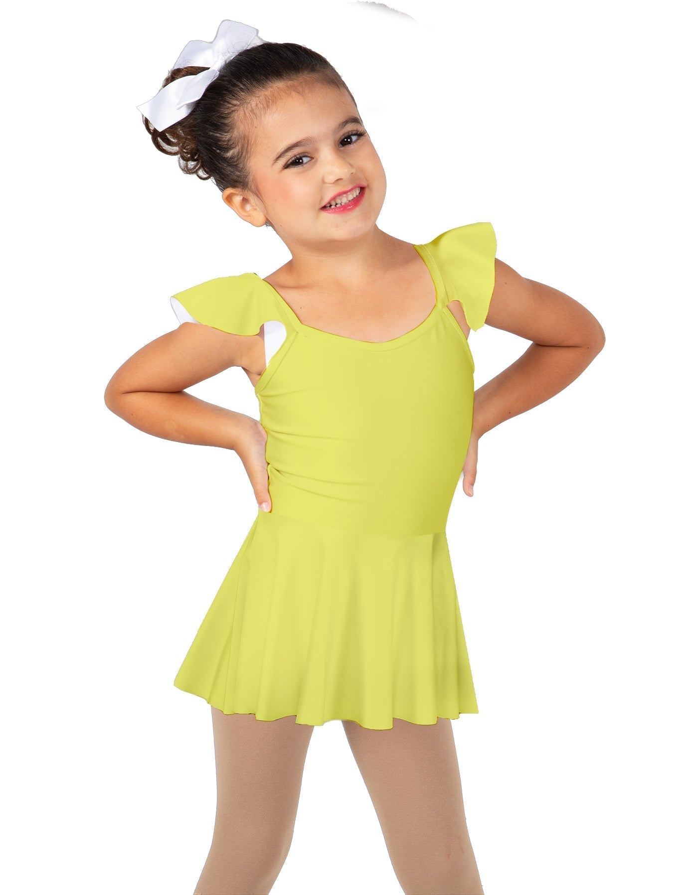 Solid Lycra Camisole Flutter Sleeve Dress