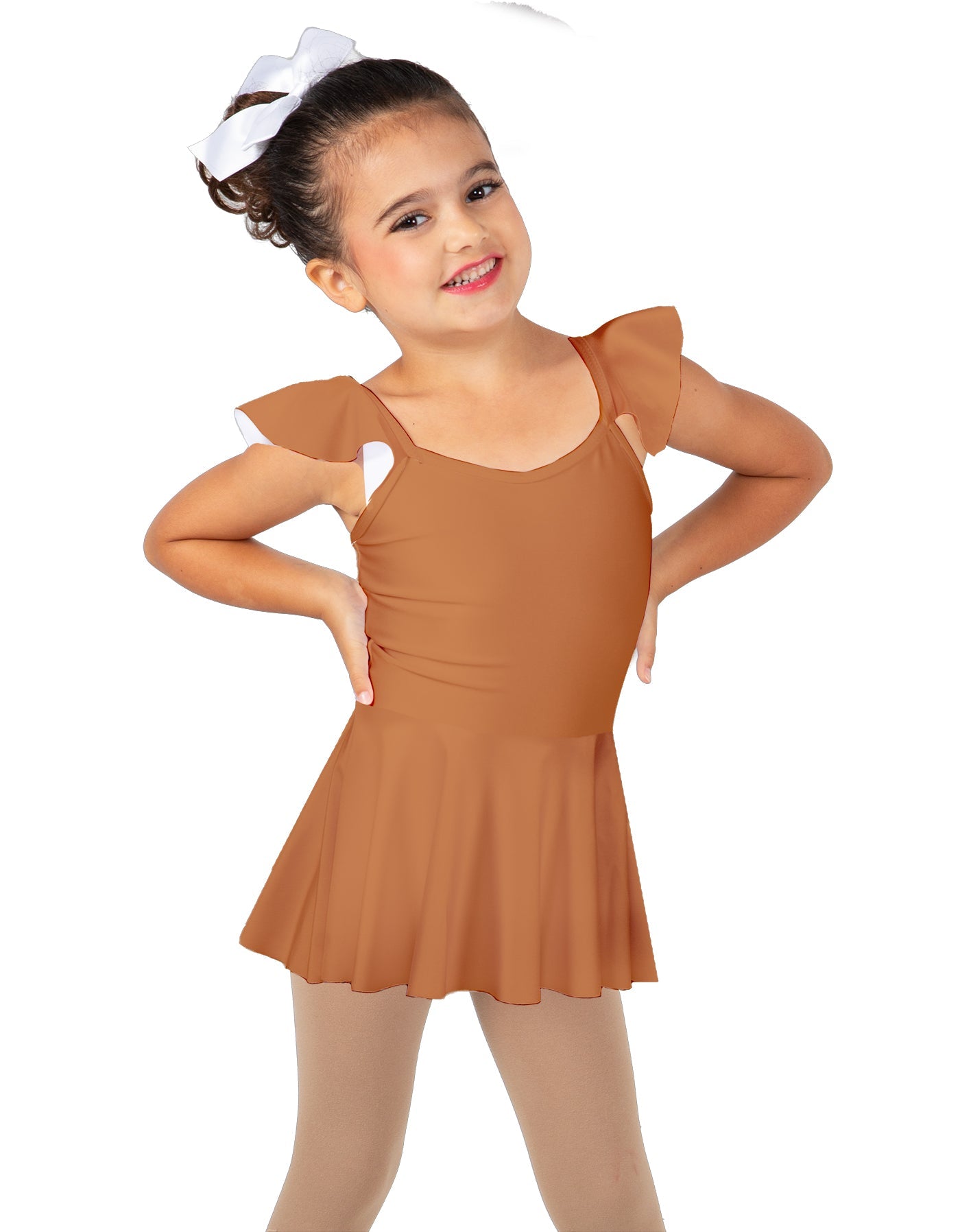 Solid Lycra Camisole Flutter Sleeve Dress