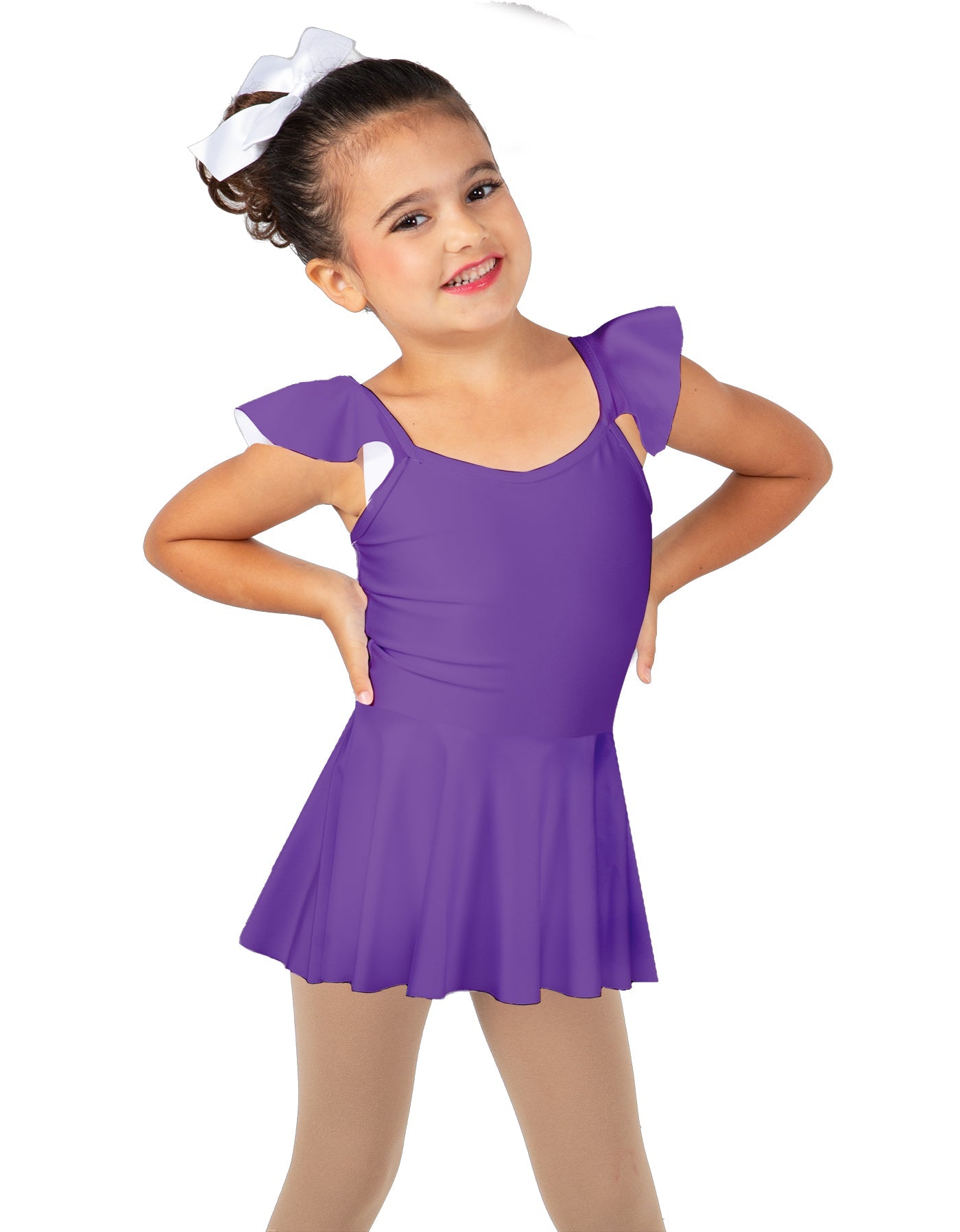 Solid Lycra Camisole Flutter Sleeve Dress