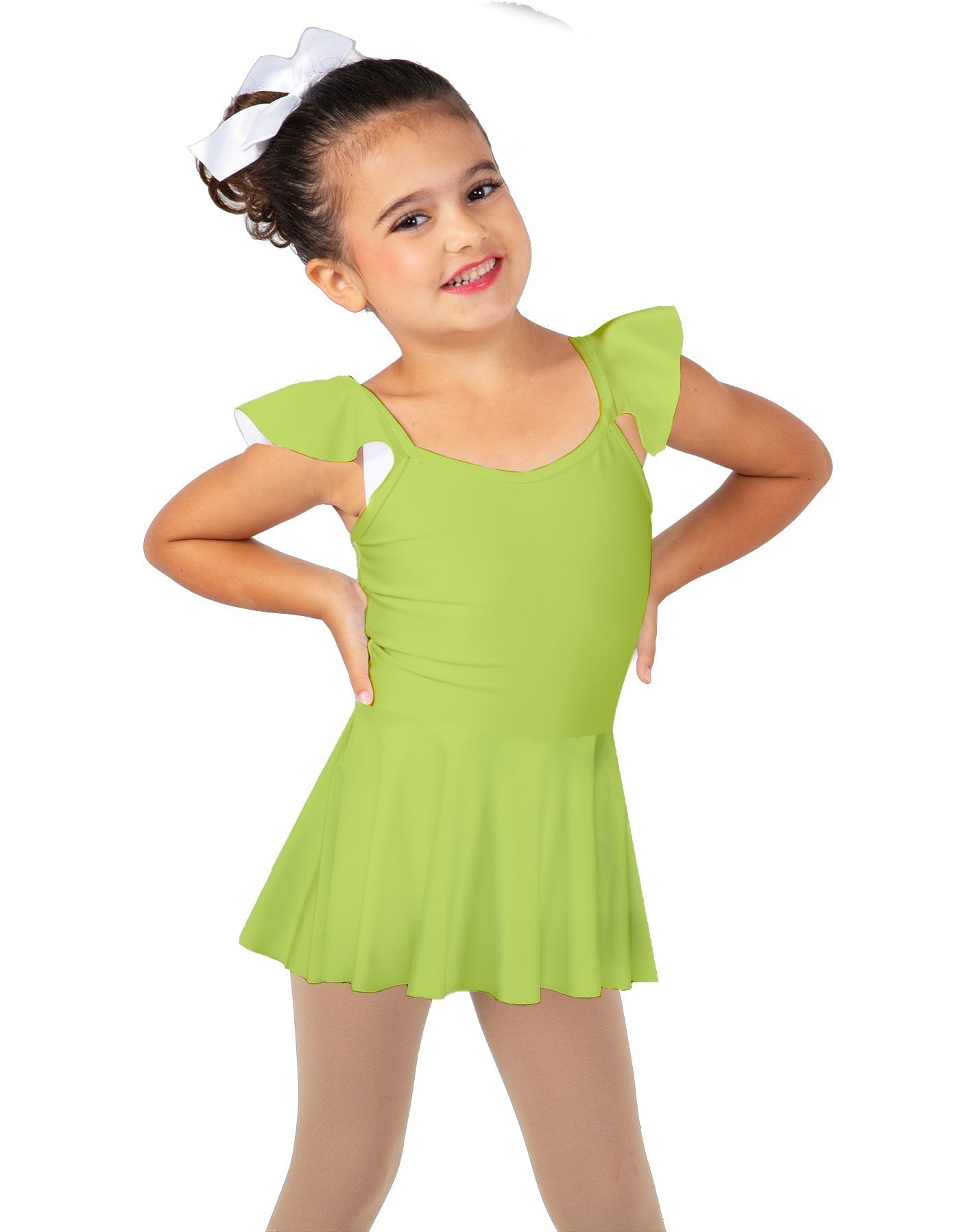 Solid Lycra Camisole Flutter Sleeve Dress
